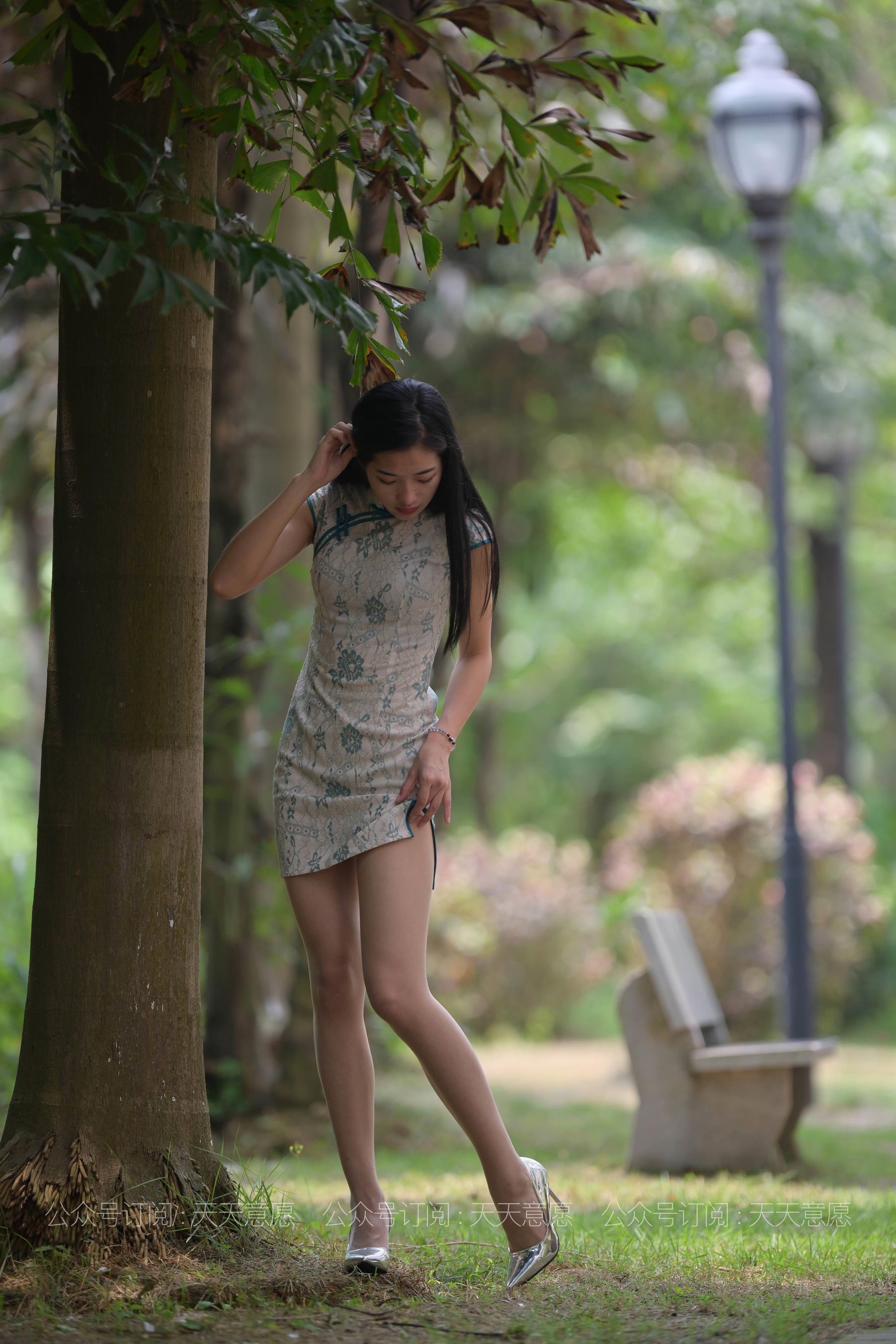 丝享家 796：宁宁《绿荫旗袍秀》-图23