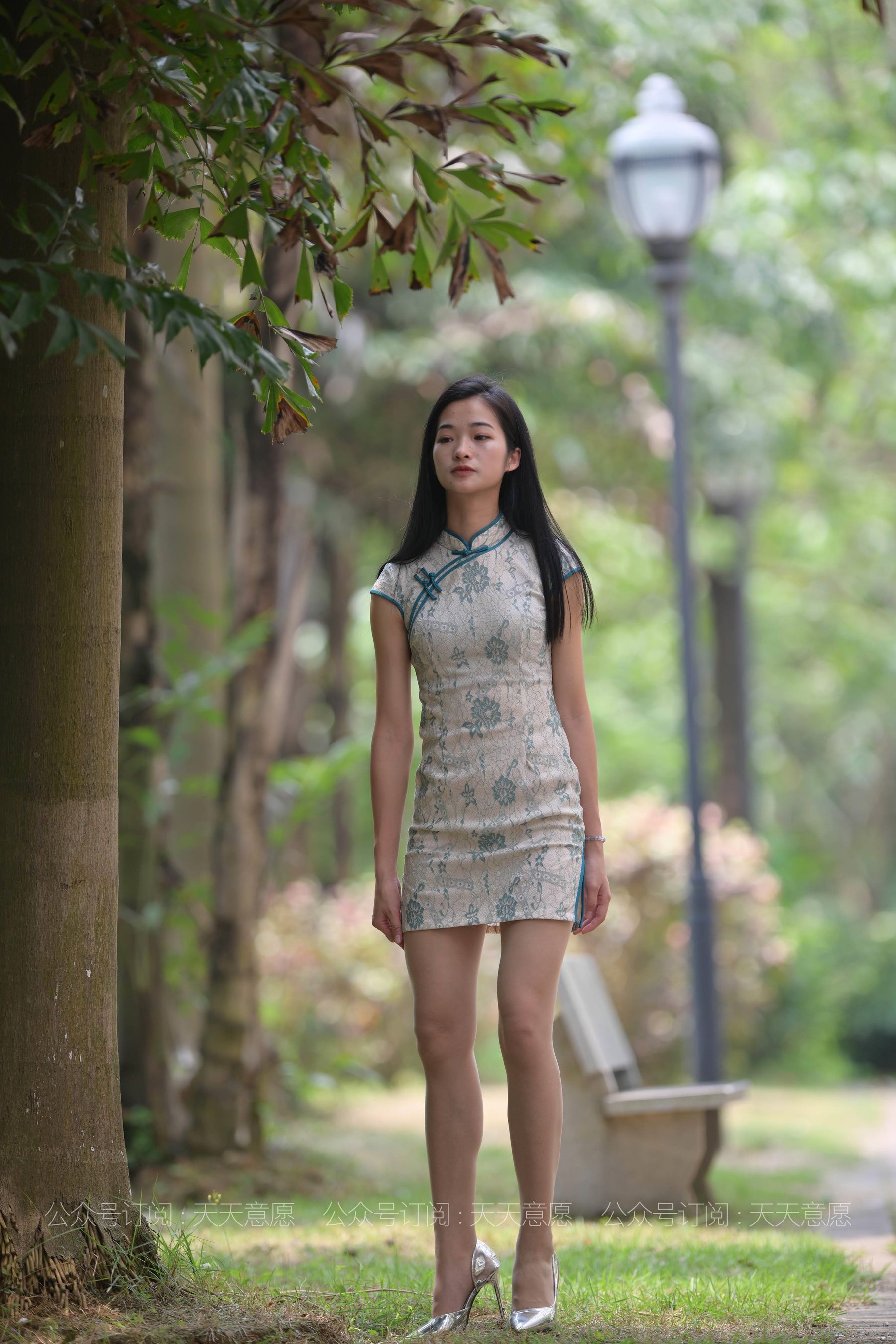 丝享家 796：宁宁《绿荫旗袍秀》-图24