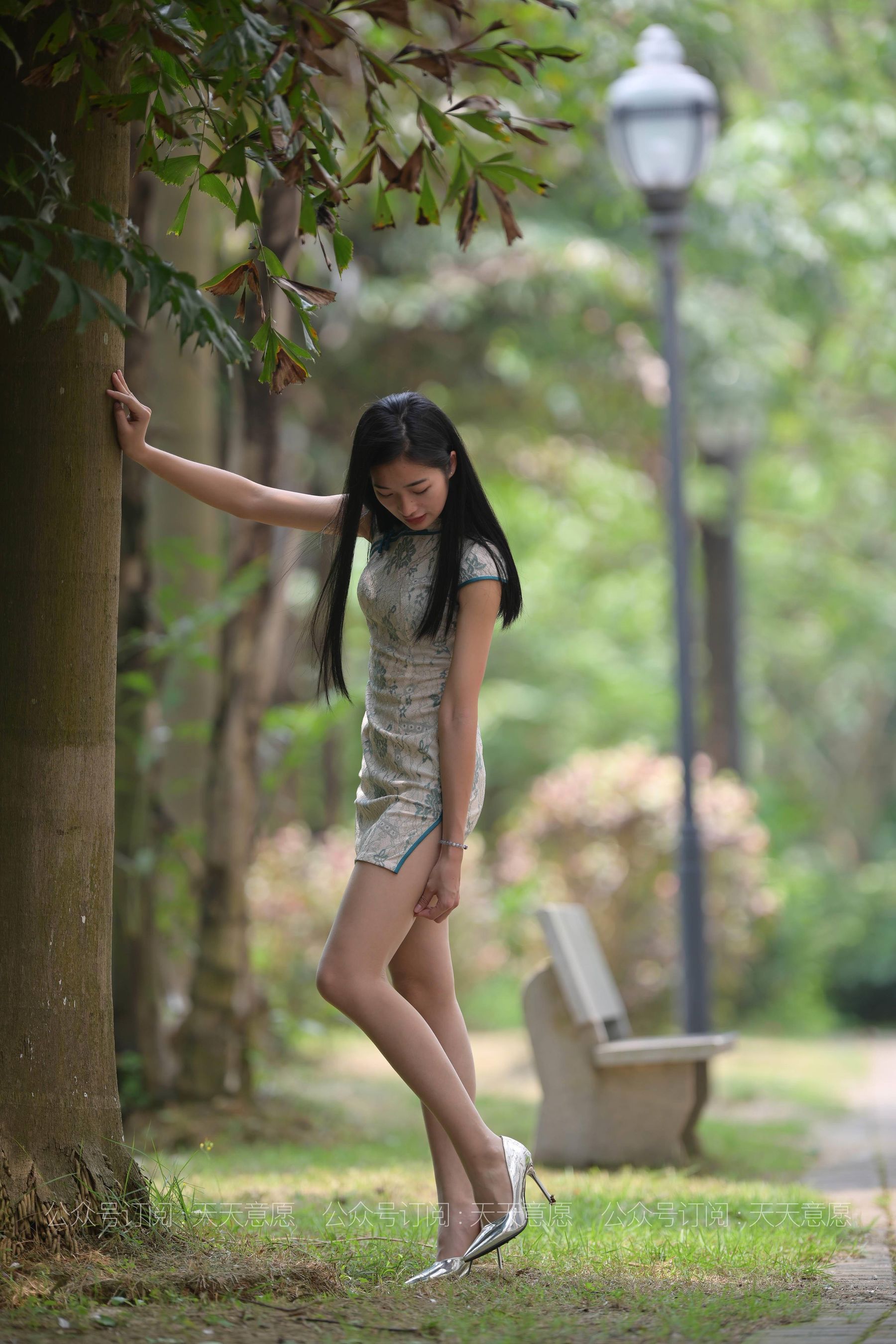 丝享家 796：宁宁《绿荫旗袍秀》-图27