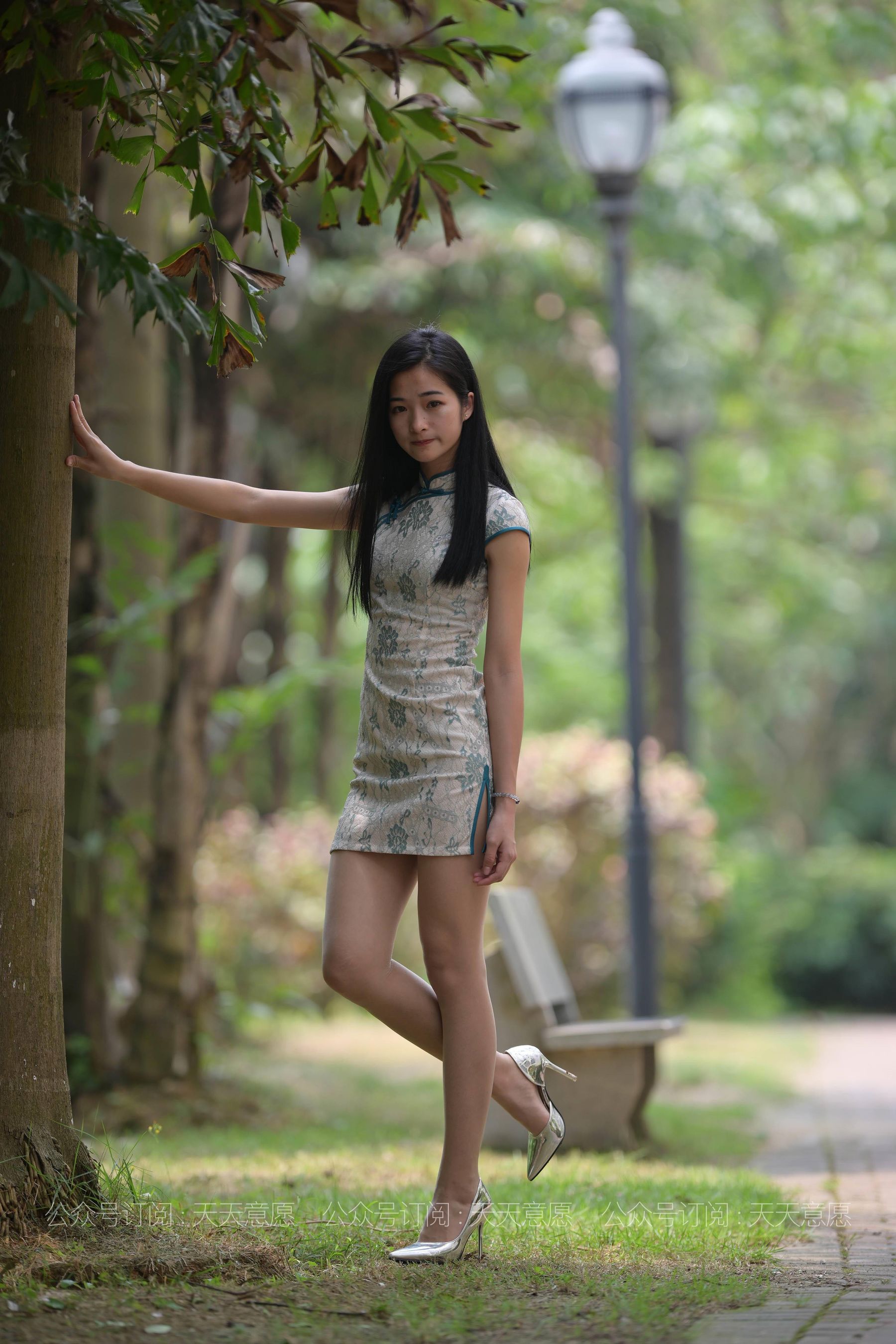 丝享家 796：宁宁《绿荫旗袍秀》-图28