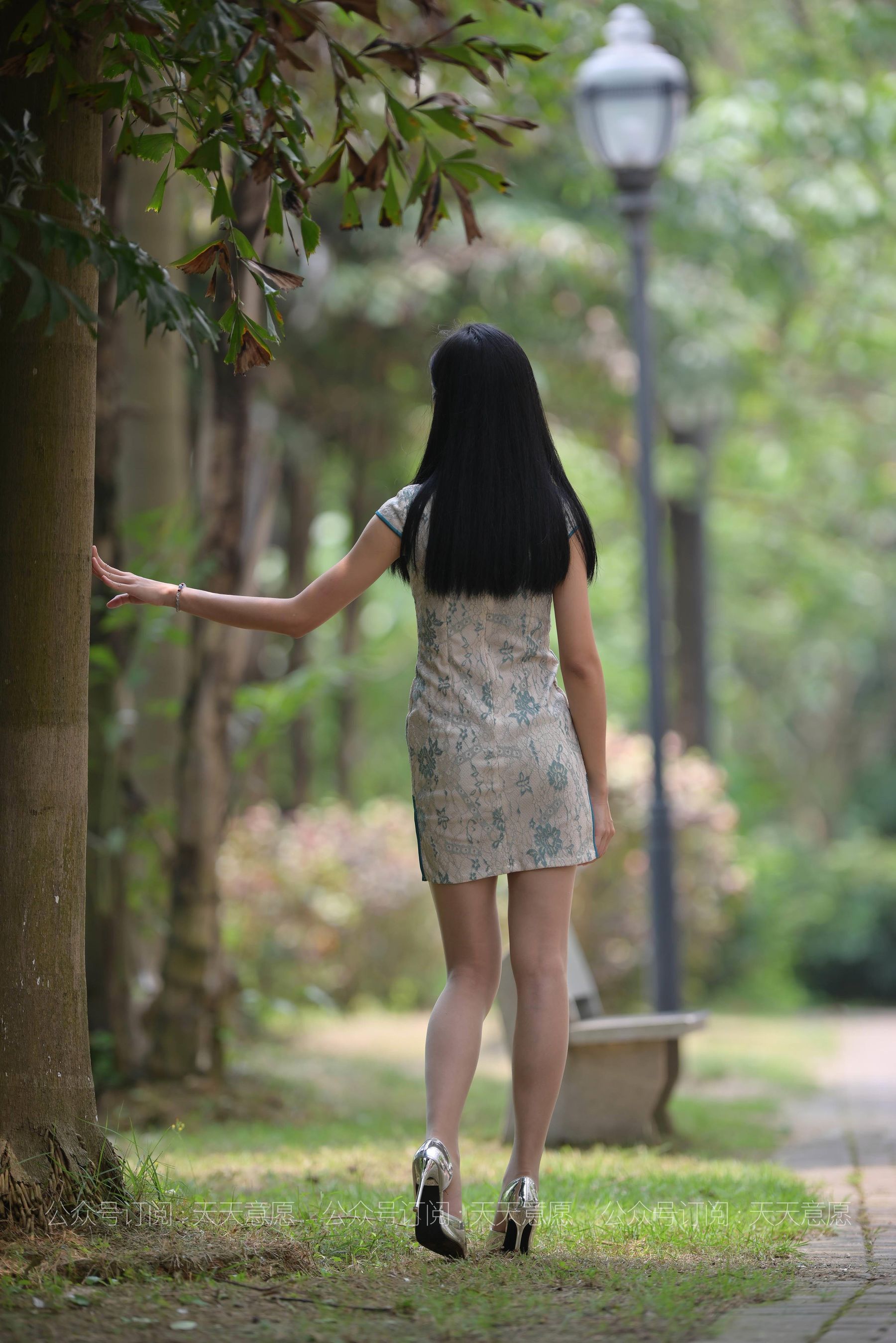 丝享家 796：宁宁《绿荫旗袍秀》-图29