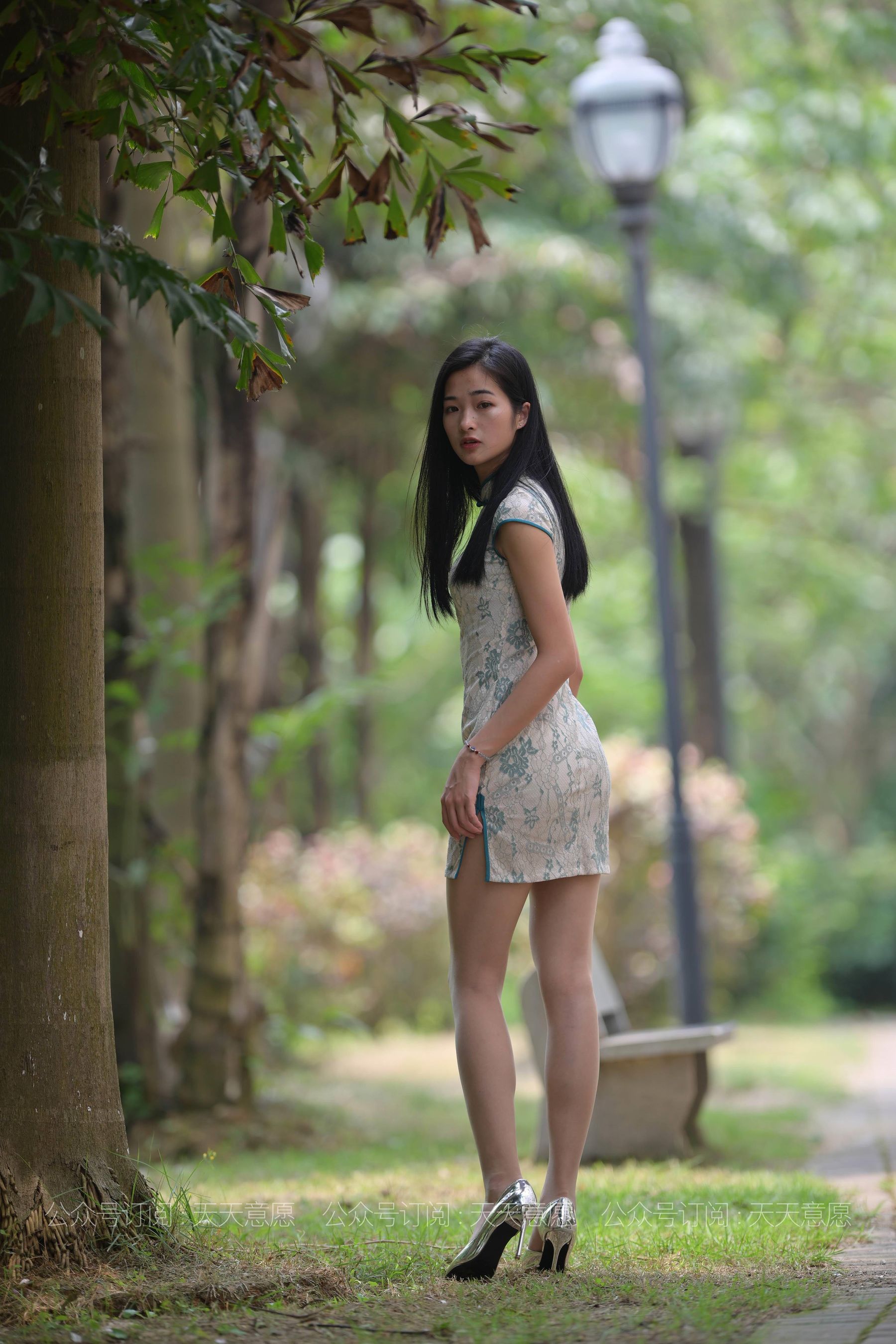 丝享家 796：宁宁《绿荫旗袍秀》-图31