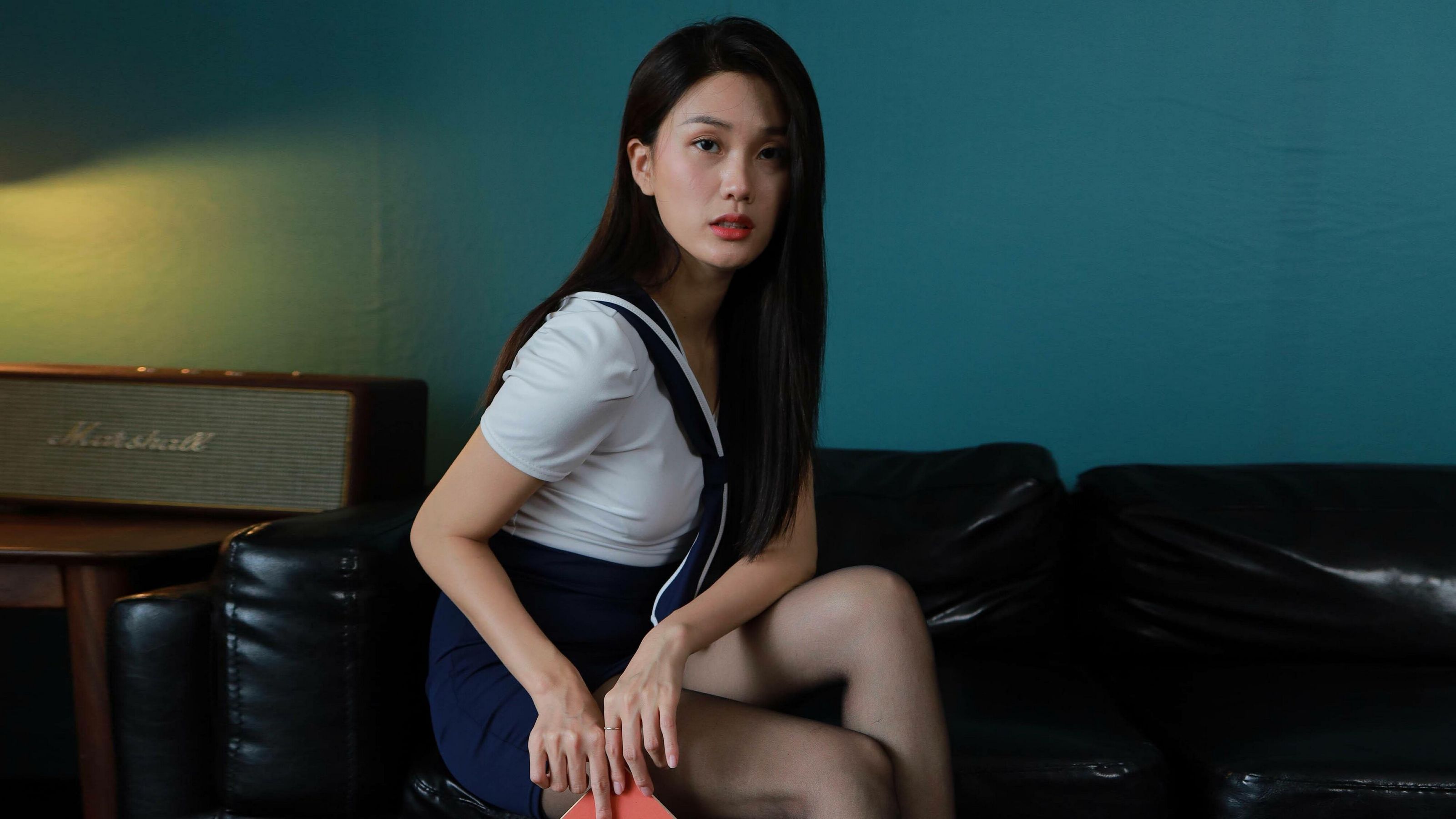 丝享家 802：羽西《沙发上的黑丝》-图0