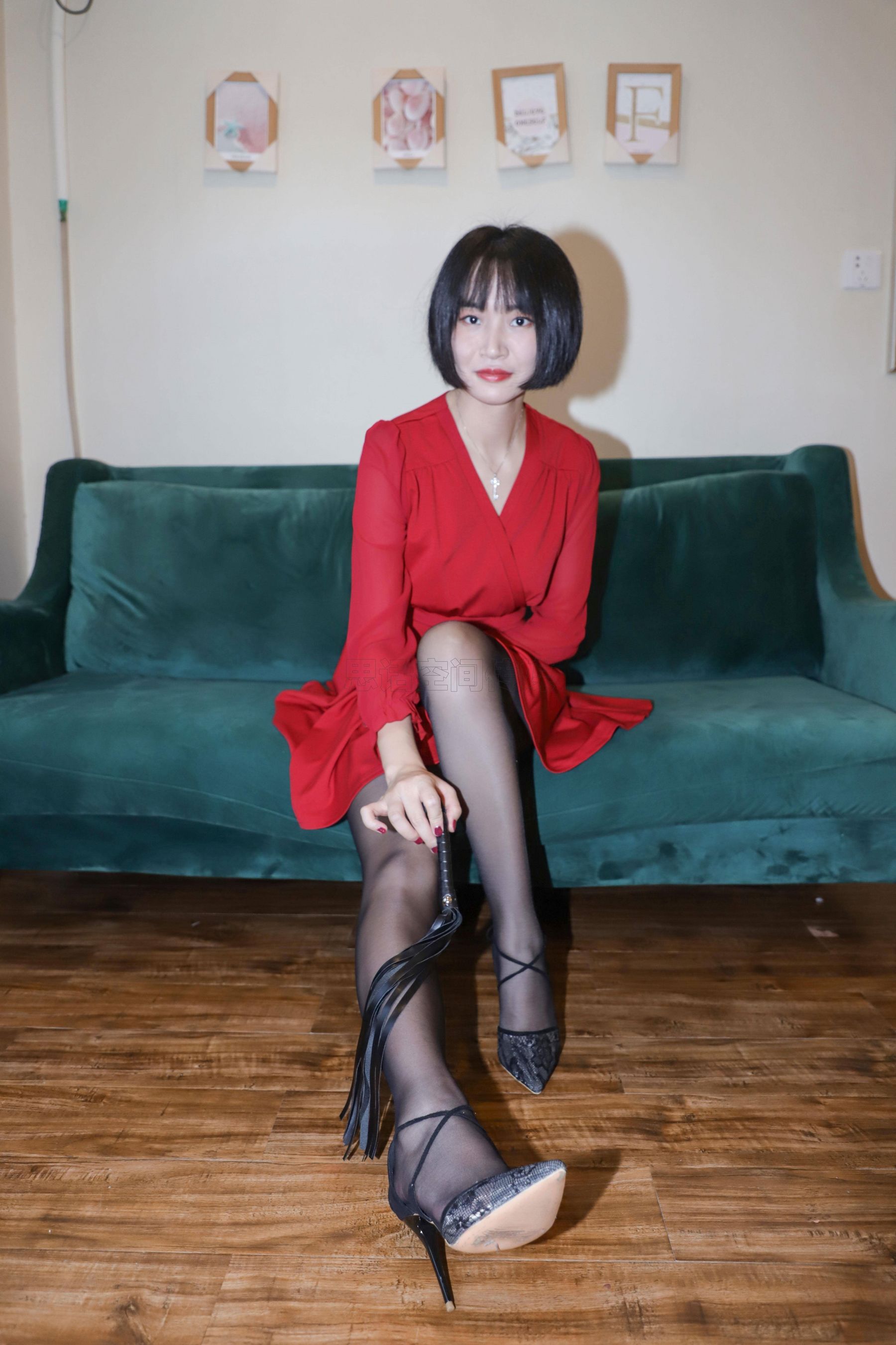 SJ033 新模沐沐子 红裙皮鞭の性感尤物-图14