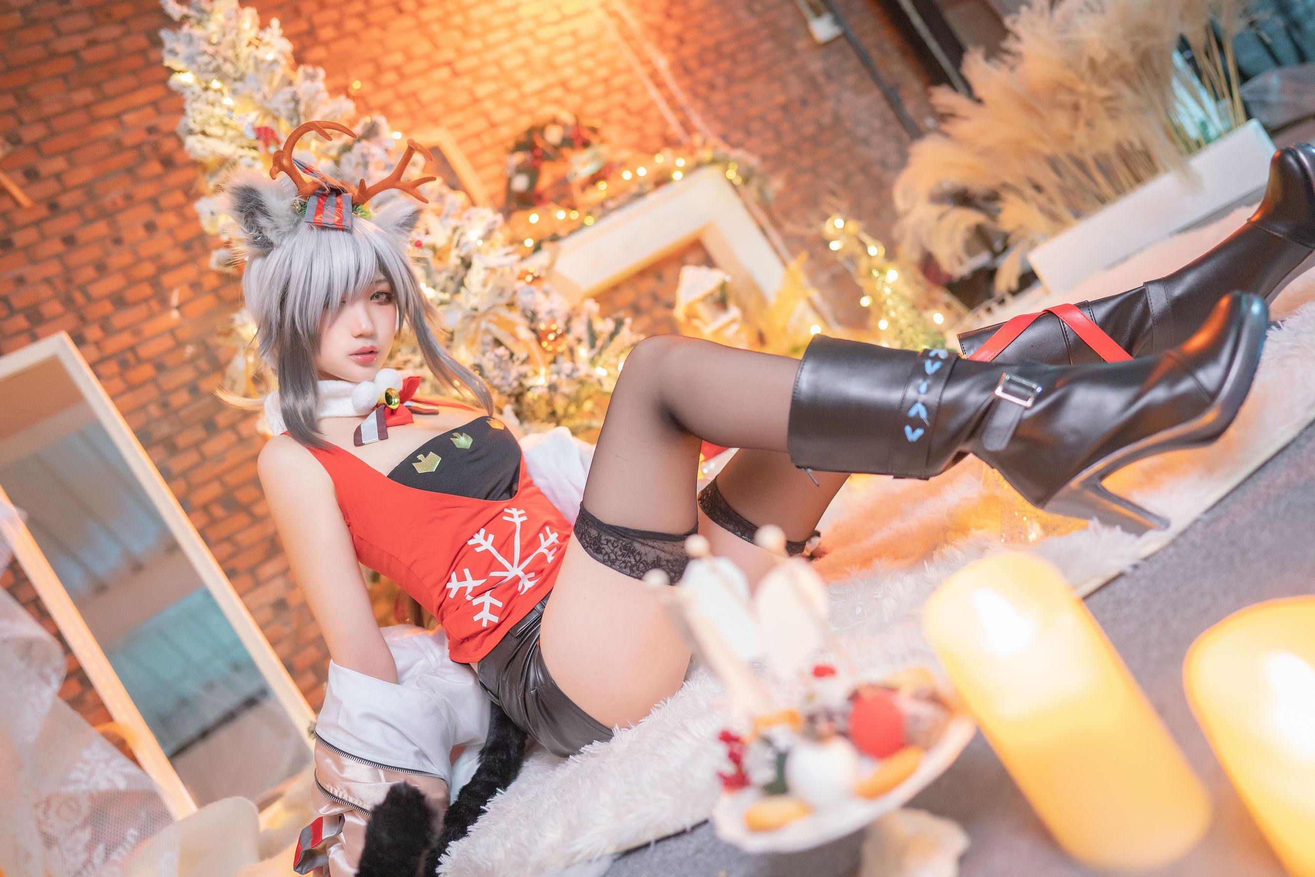 周叽是可爱兔兔 - 圣诞黑丝兽耳-图5