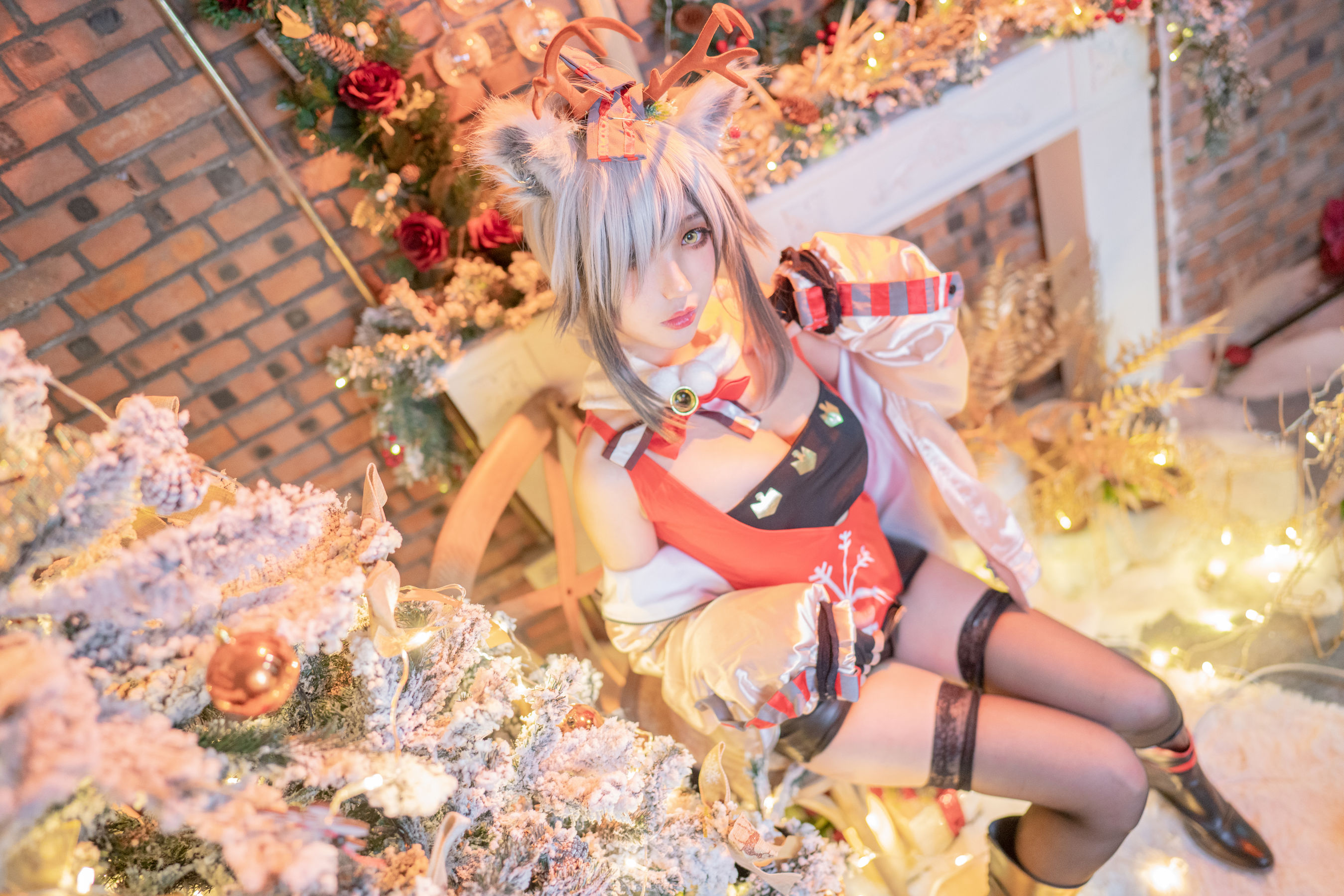 周叽是可爱兔兔 - 圣诞黑丝兽耳-图6