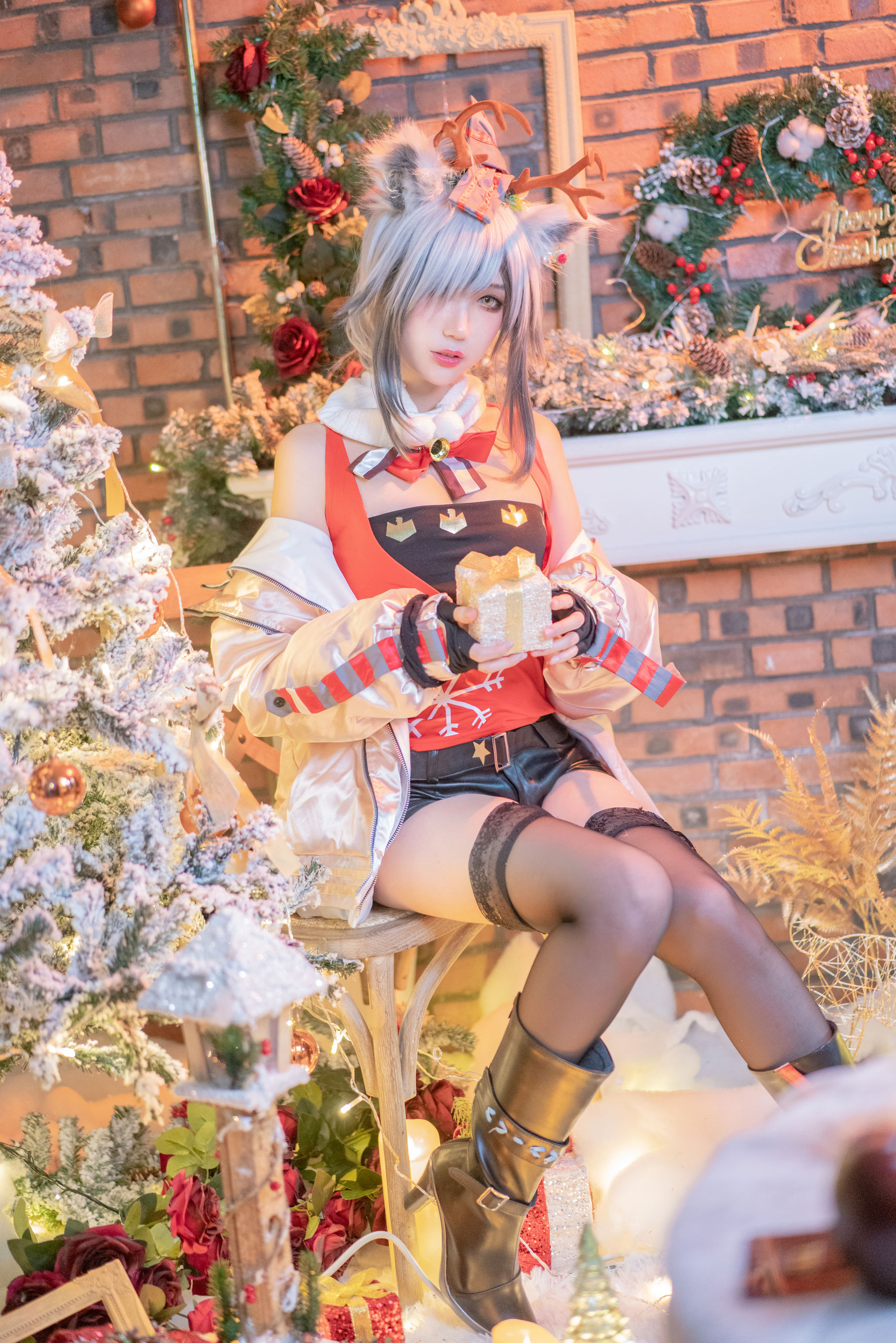 周叽是可爱兔兔 - 圣诞黑丝兽耳-图8