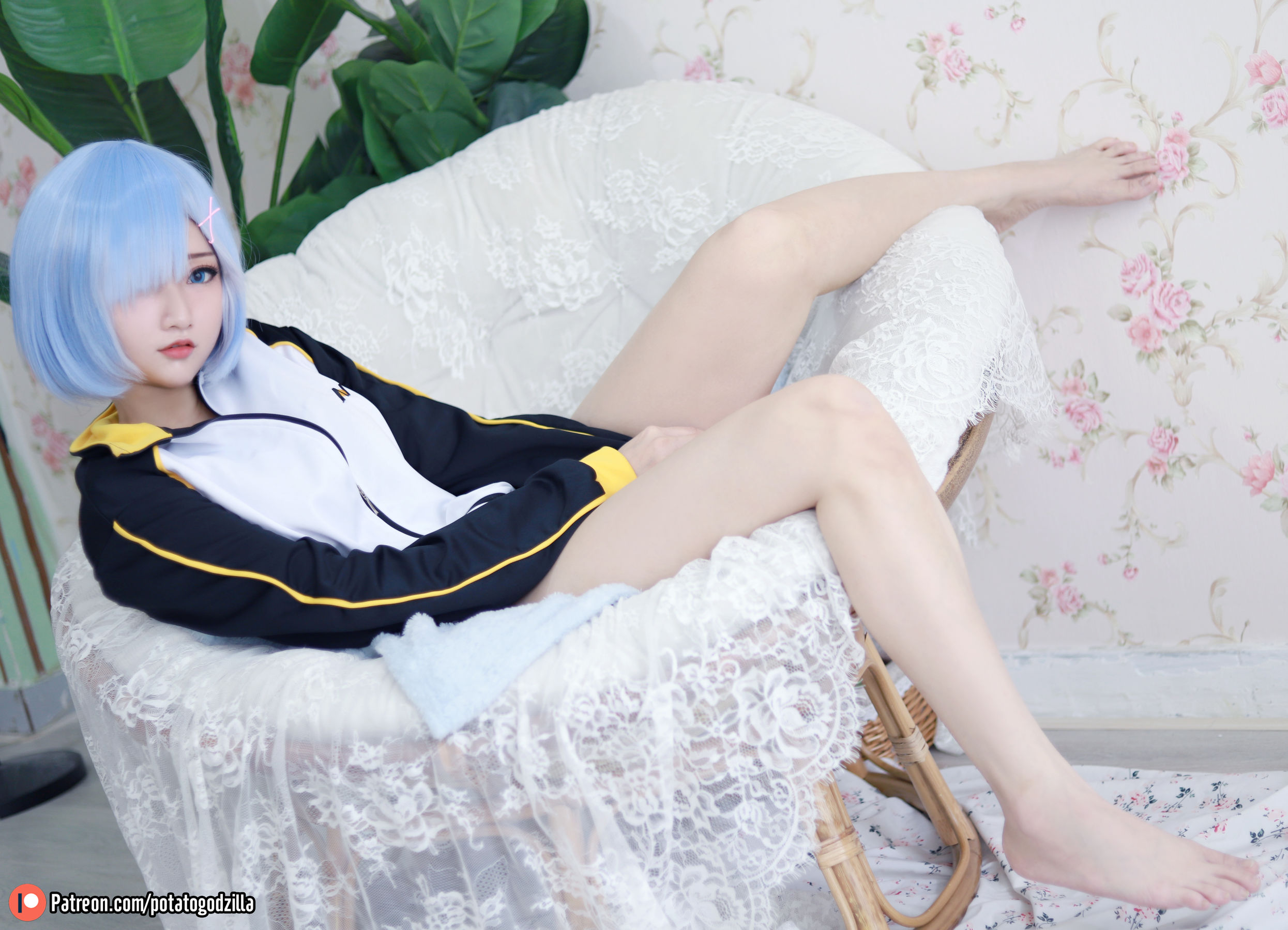 Coser小姐姐Potato Godzilla - Rem In Subaru Jacket-图14