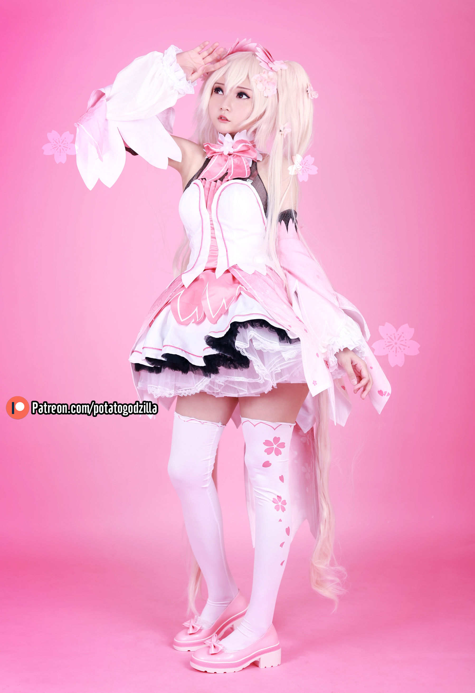 Coser小姐姐Potato Godzilla - Sakura Miku-图4