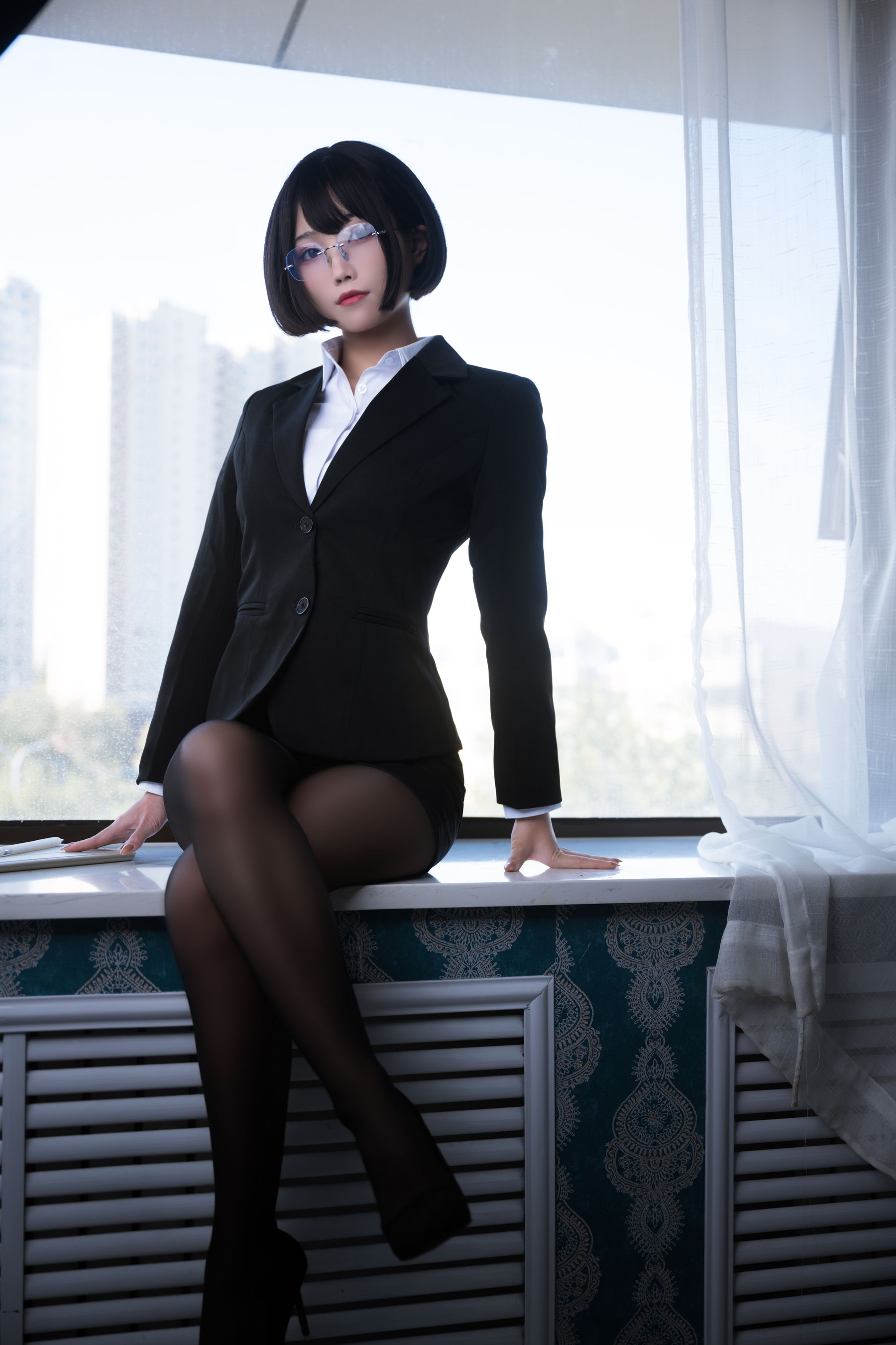 Cosplay汪知子 - 黑丝OL-图4