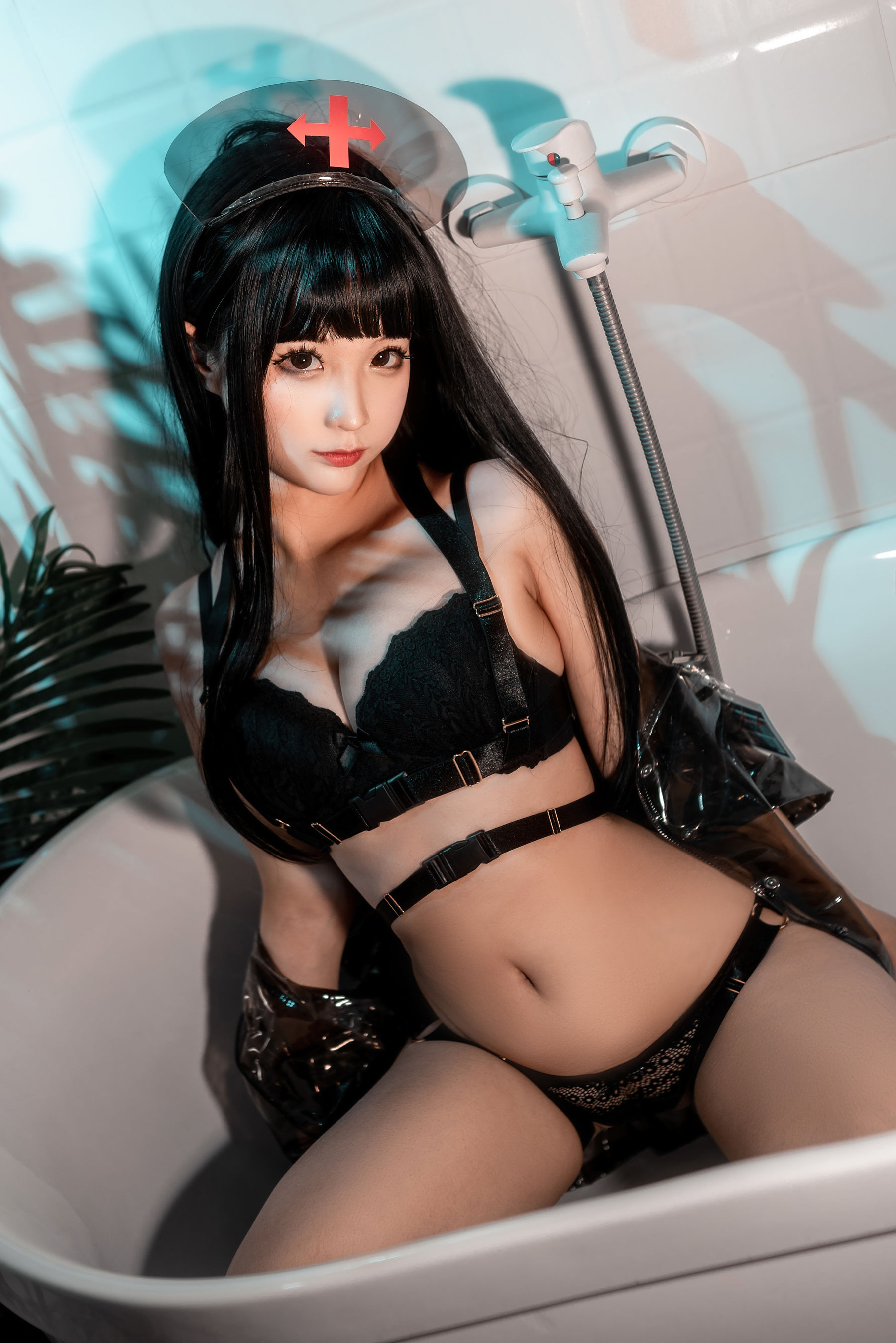 动漫博主蠢沫沫 - 胶衣护士 黑-图11