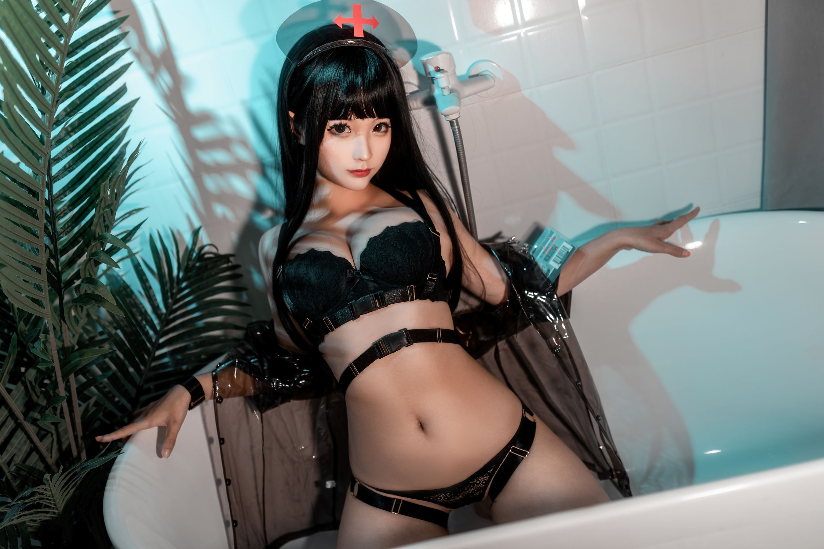 动漫博主蠢沫沫 - 胶衣护士 黑-图14