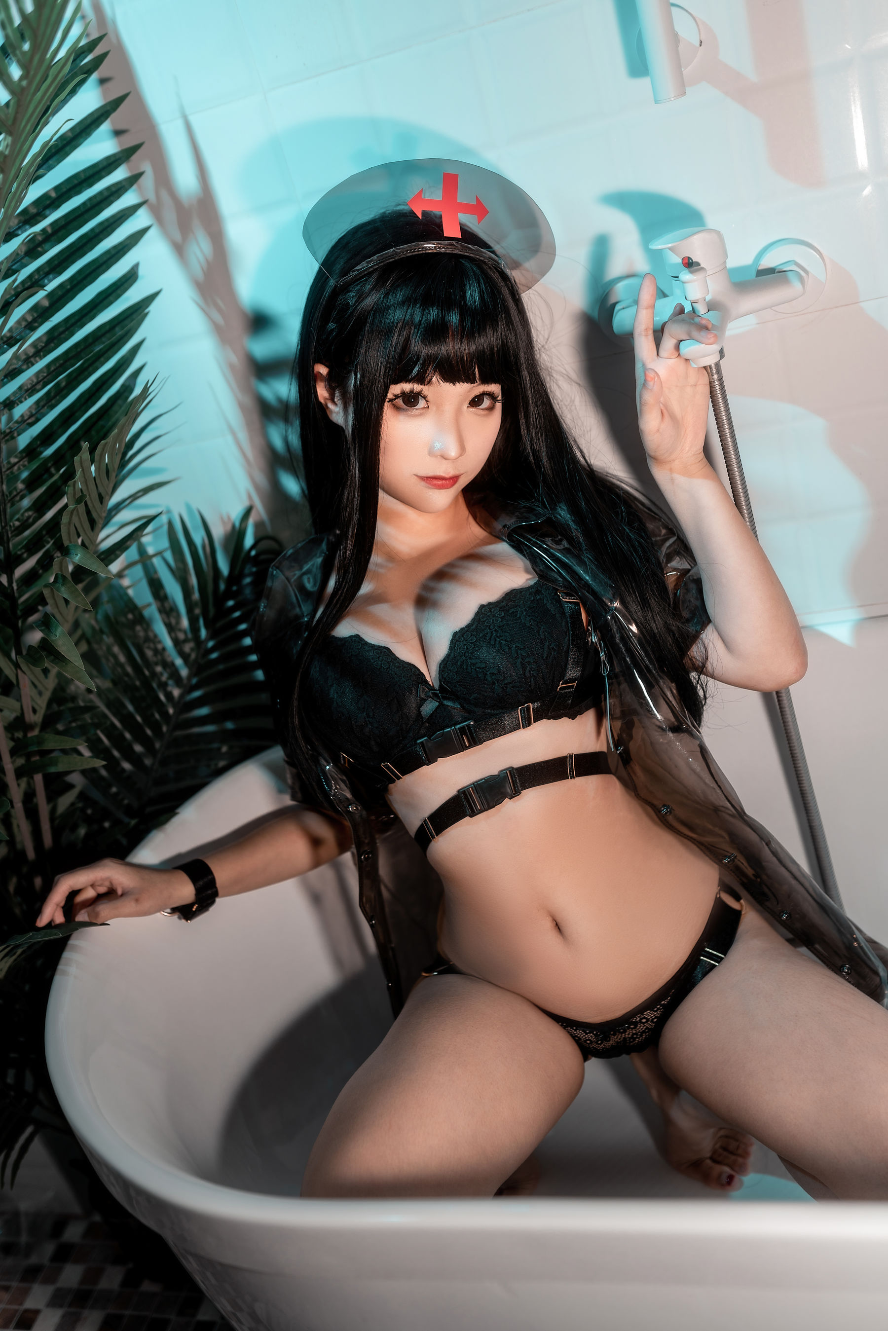 动漫博主蠢沫沫 - 胶衣护士 黑-图1