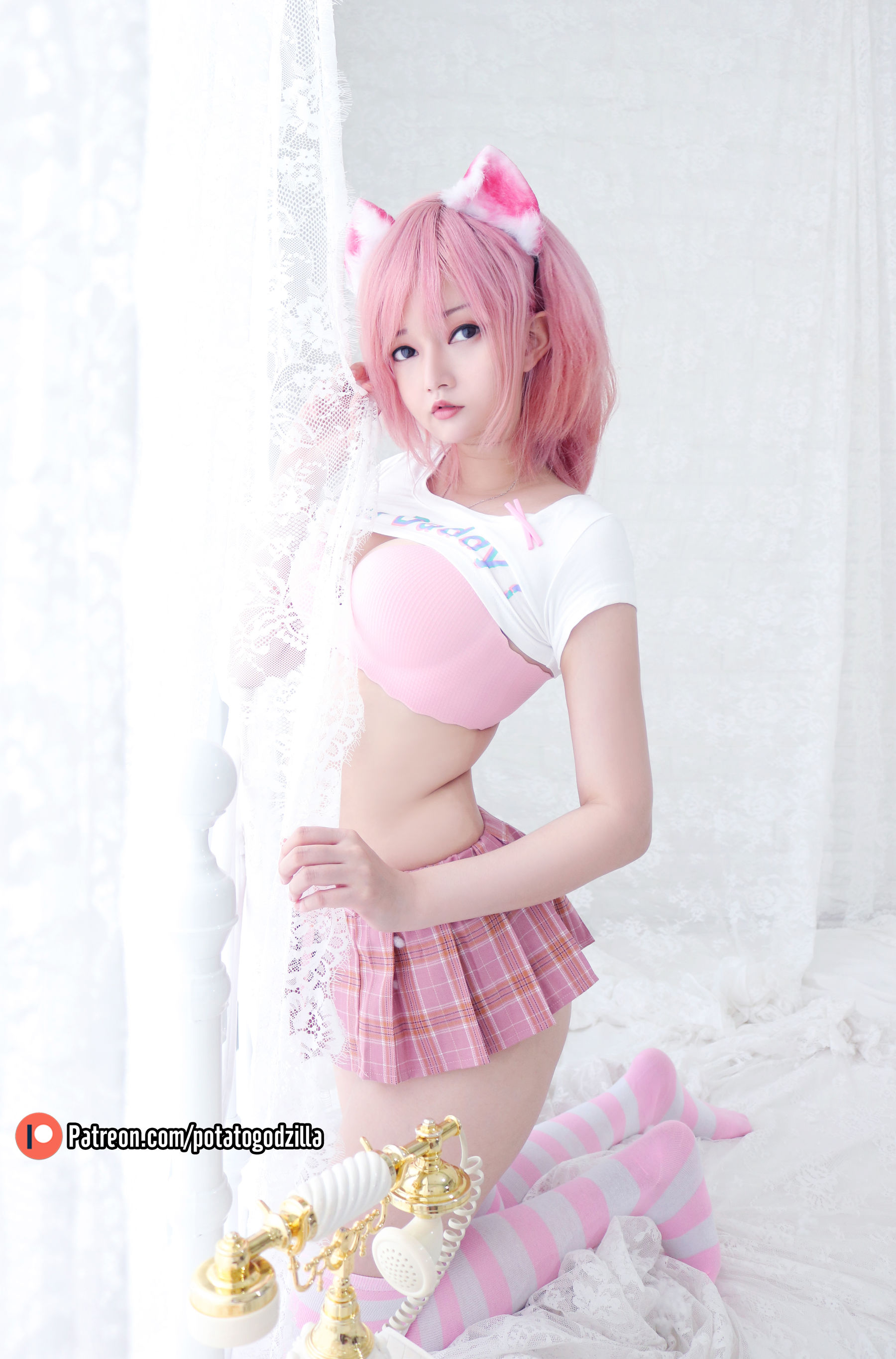 Coser小姐姐Potato Godzilla - Pink Casual-图17