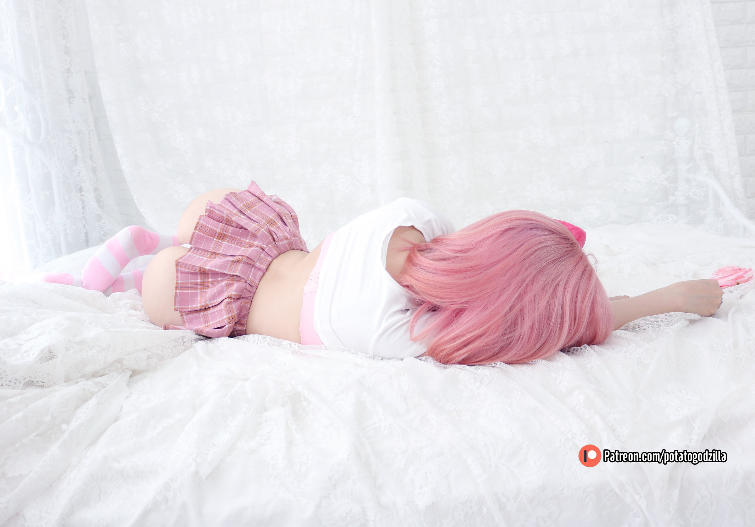 Coser小姐姐Potato Godzilla - Pink Casual-图18