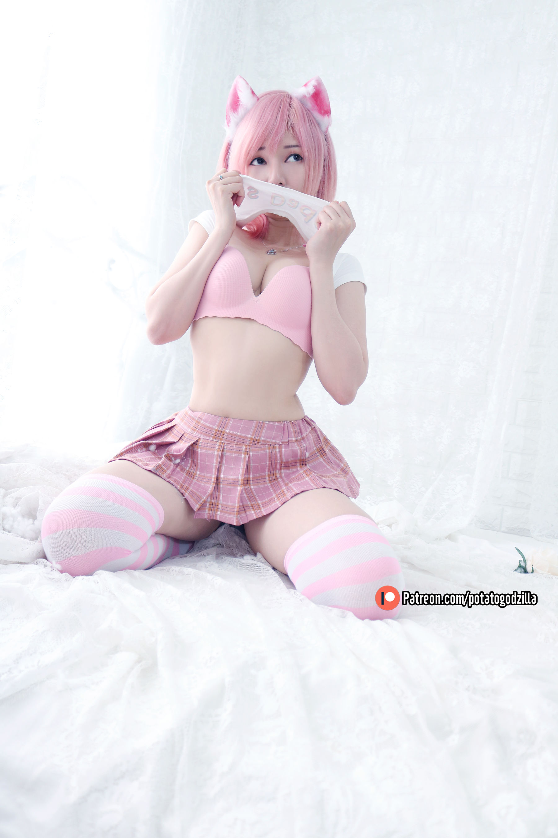 Coser小姐姐Potato Godzilla - Pink Casual-图23