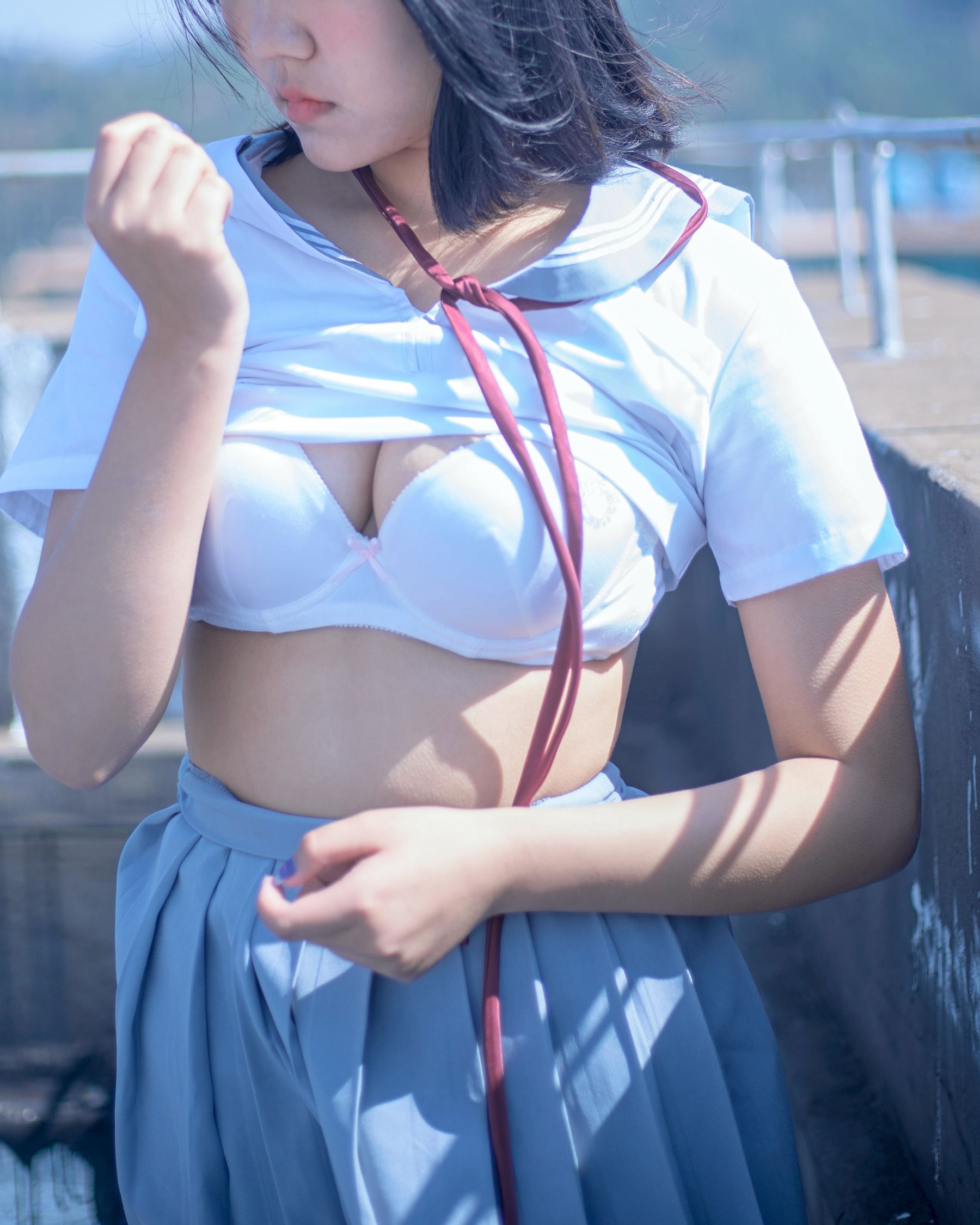 微博妹子 汐 - 天台JK-图17