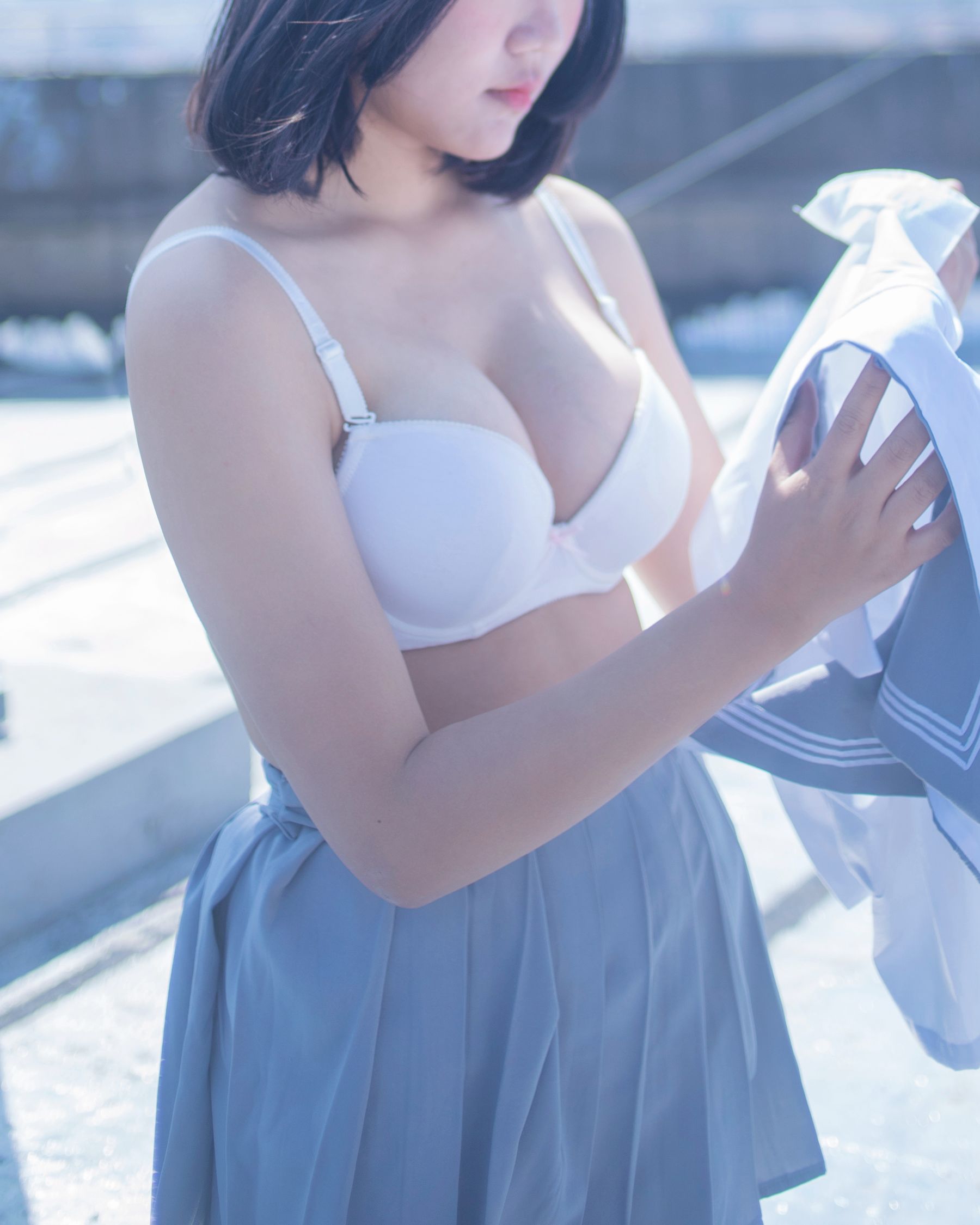 微博妹子 汐 - 天台JK-图19