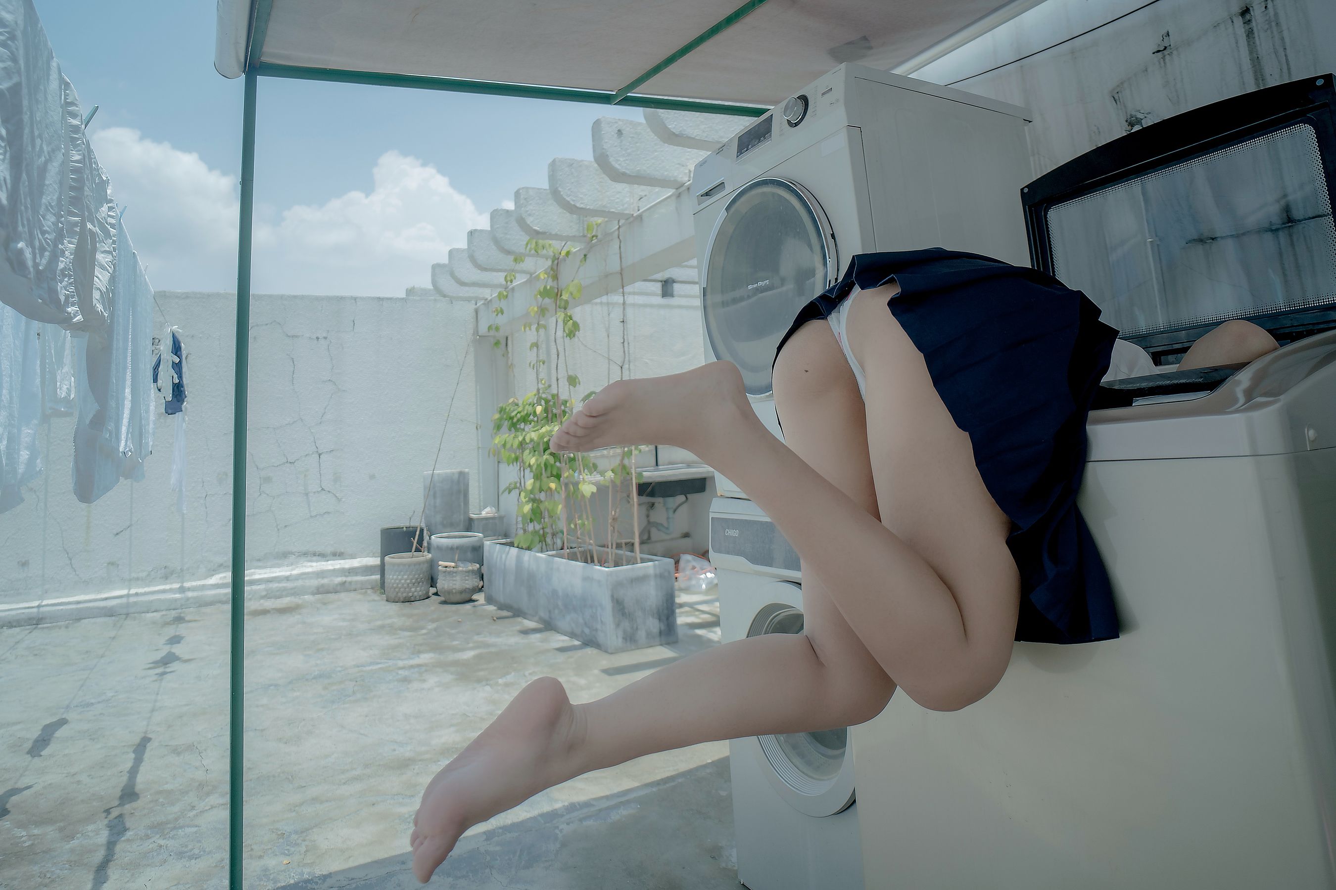 萌系小姐姐-白烨- - 天台-图27