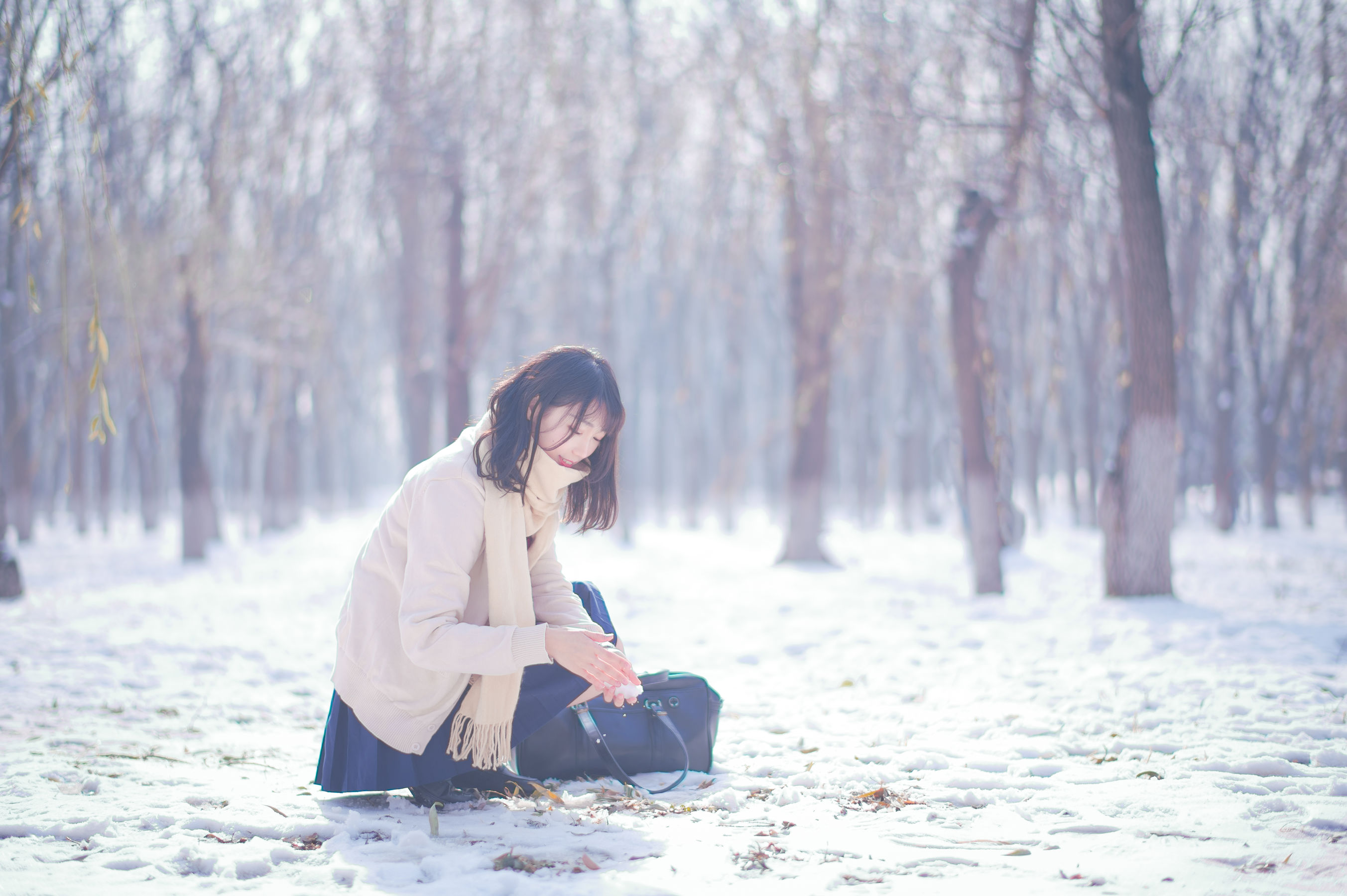 周叽是可爱兔兔 - 雪景JK-图0