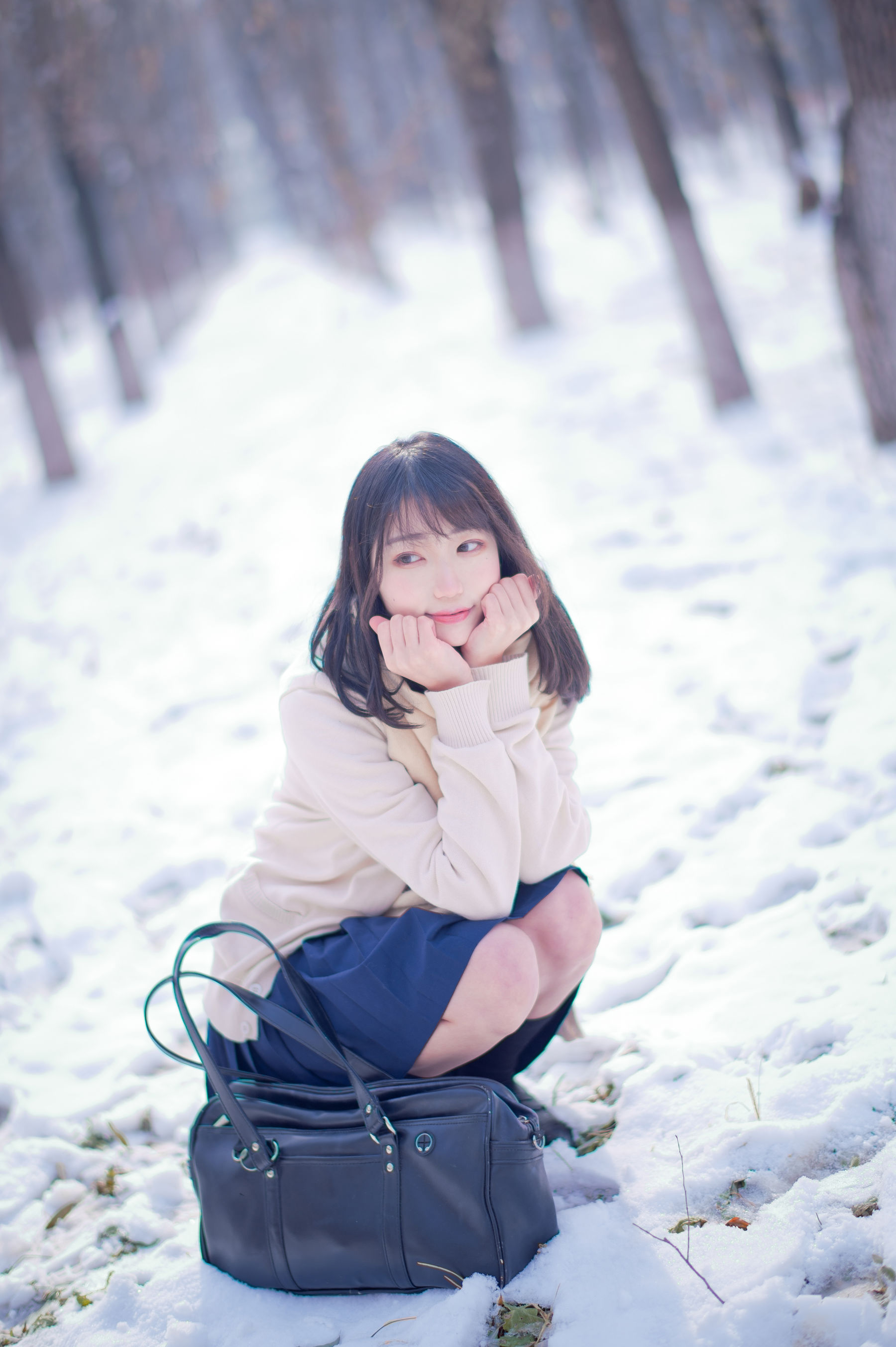 周叽是可爱兔兔 - 雪景JK-图9