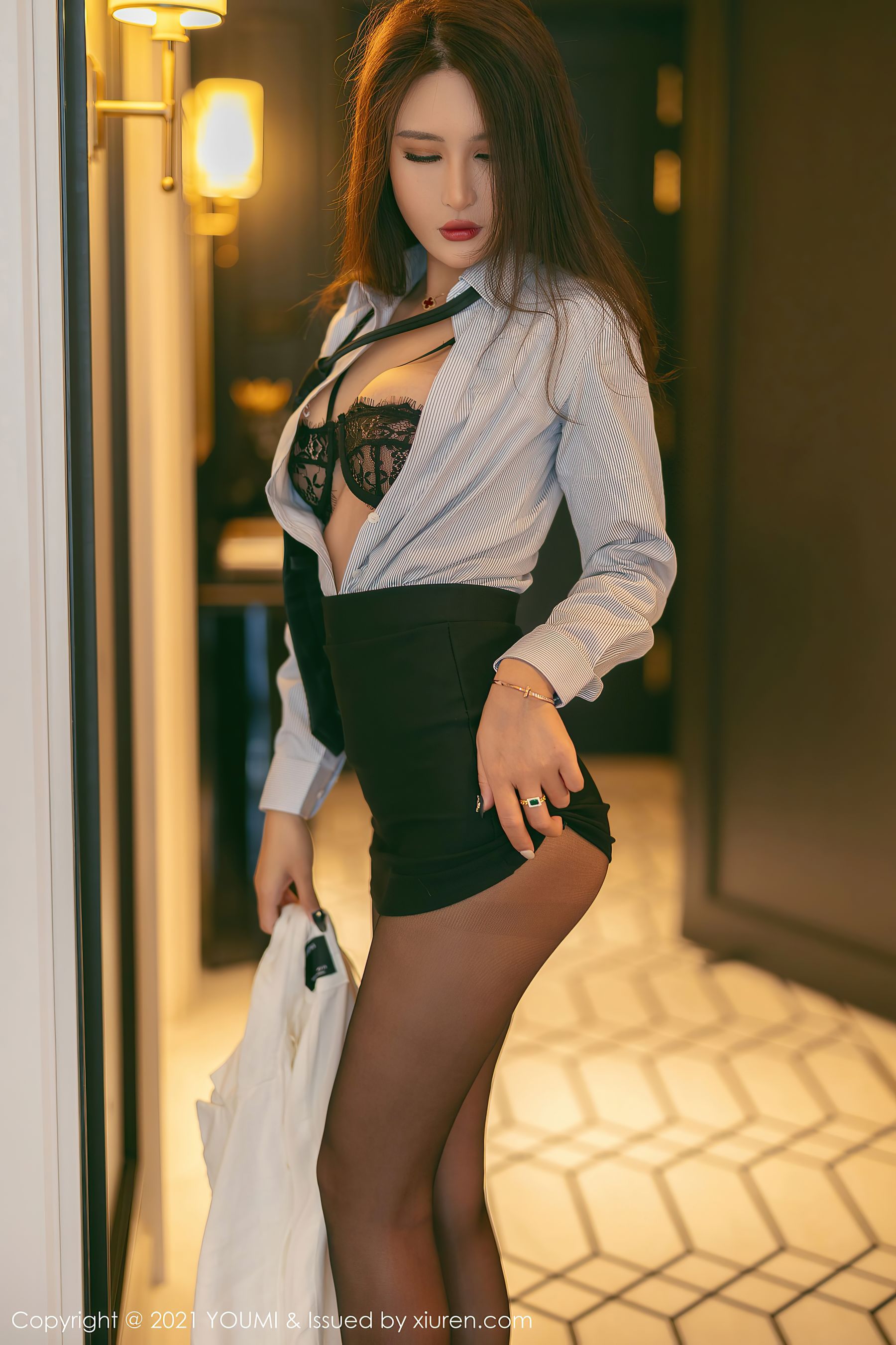 Vol.648 Emily顾奈奈 - 魅惑的黑色精致镂空服饰-图9