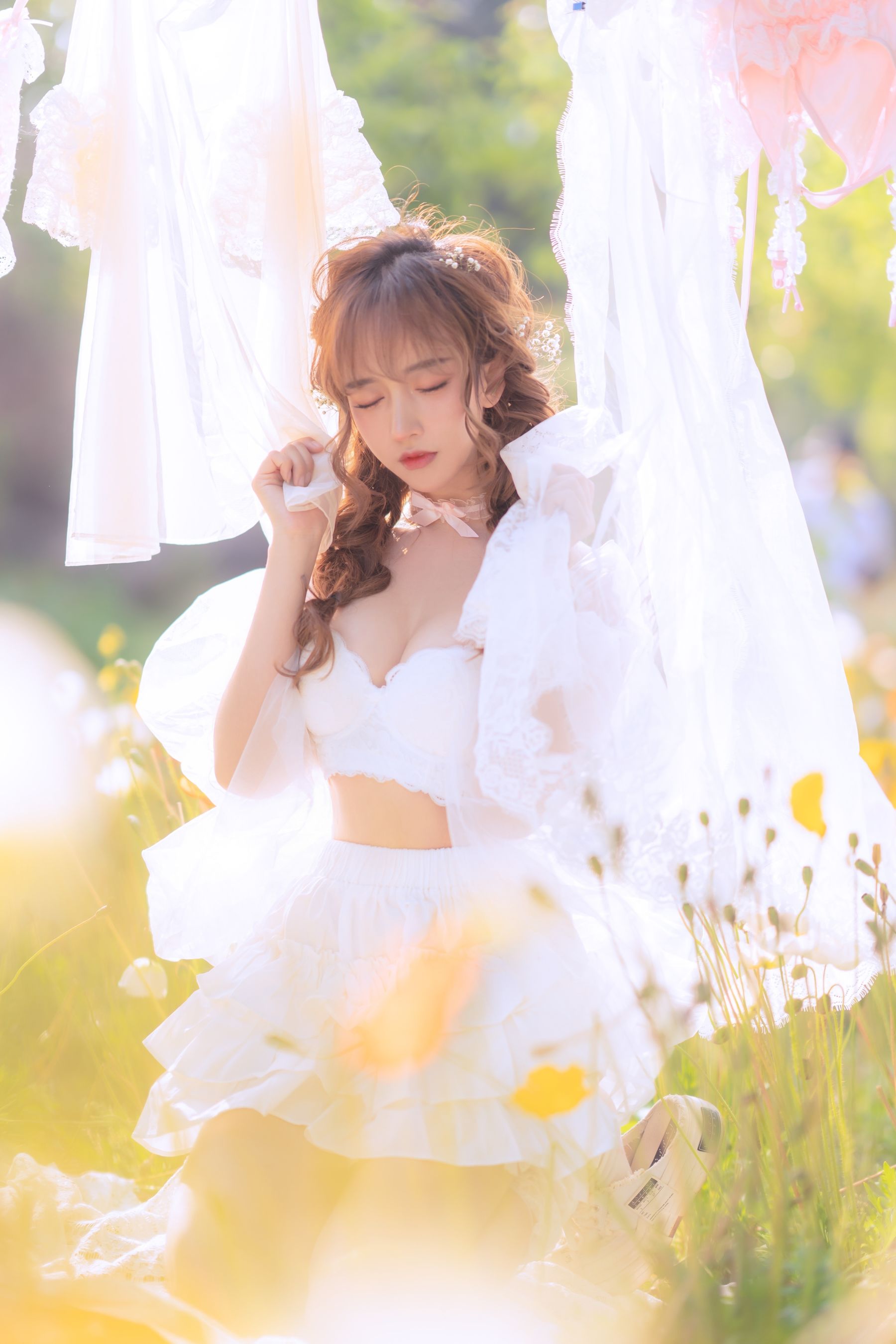 斗鱼米线线sama写真 - 夏日限定 晒衣服-图13