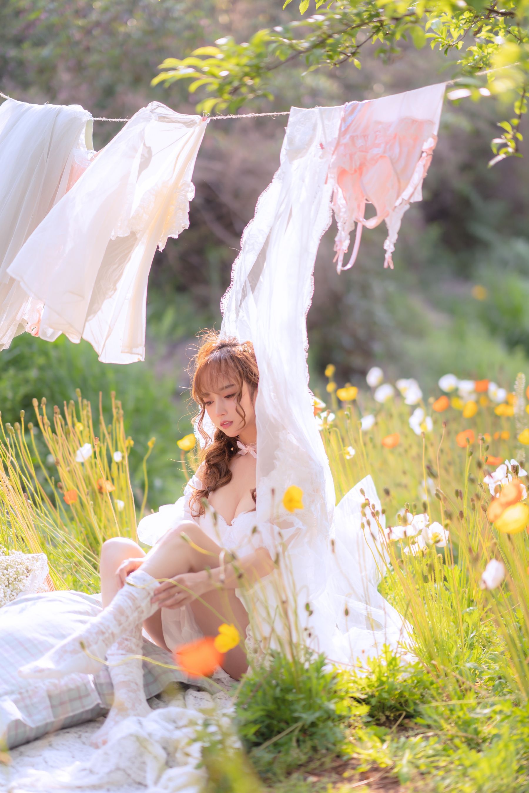 斗鱼米线线sama写真 - 夏日限定 晒衣服-图23