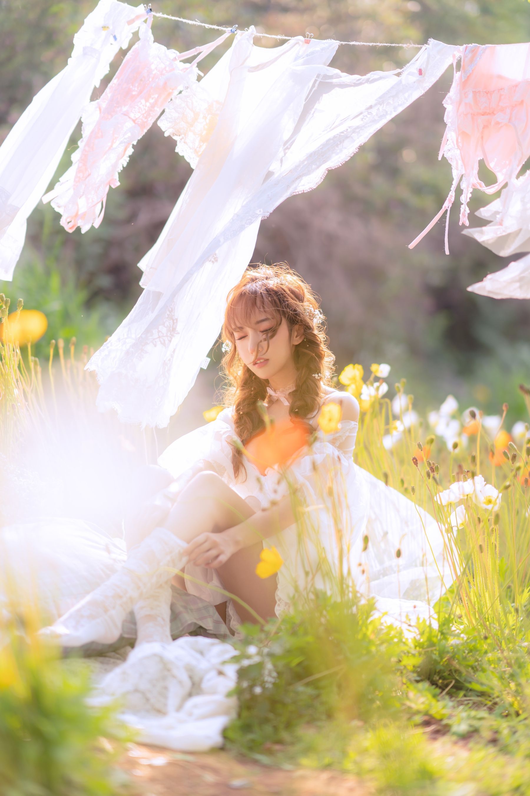 斗鱼米线线sama写真 - 夏日限定 晒衣服-图24