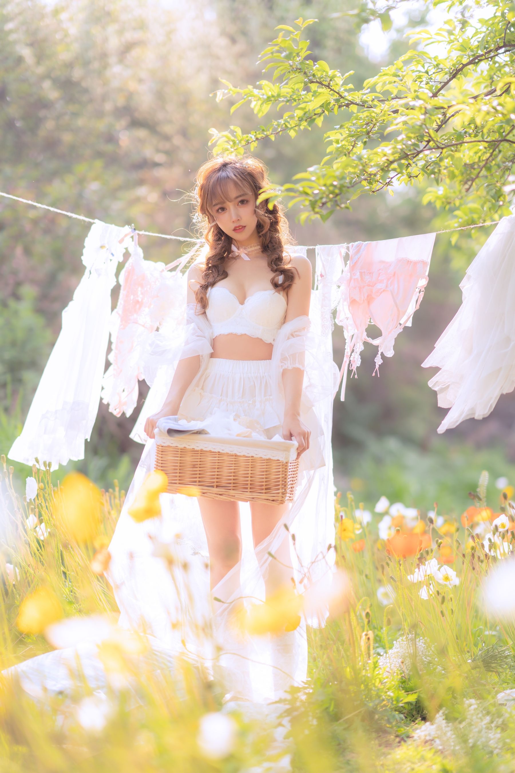 斗鱼米线线sama写真 - 夏日限定 晒衣服-图29