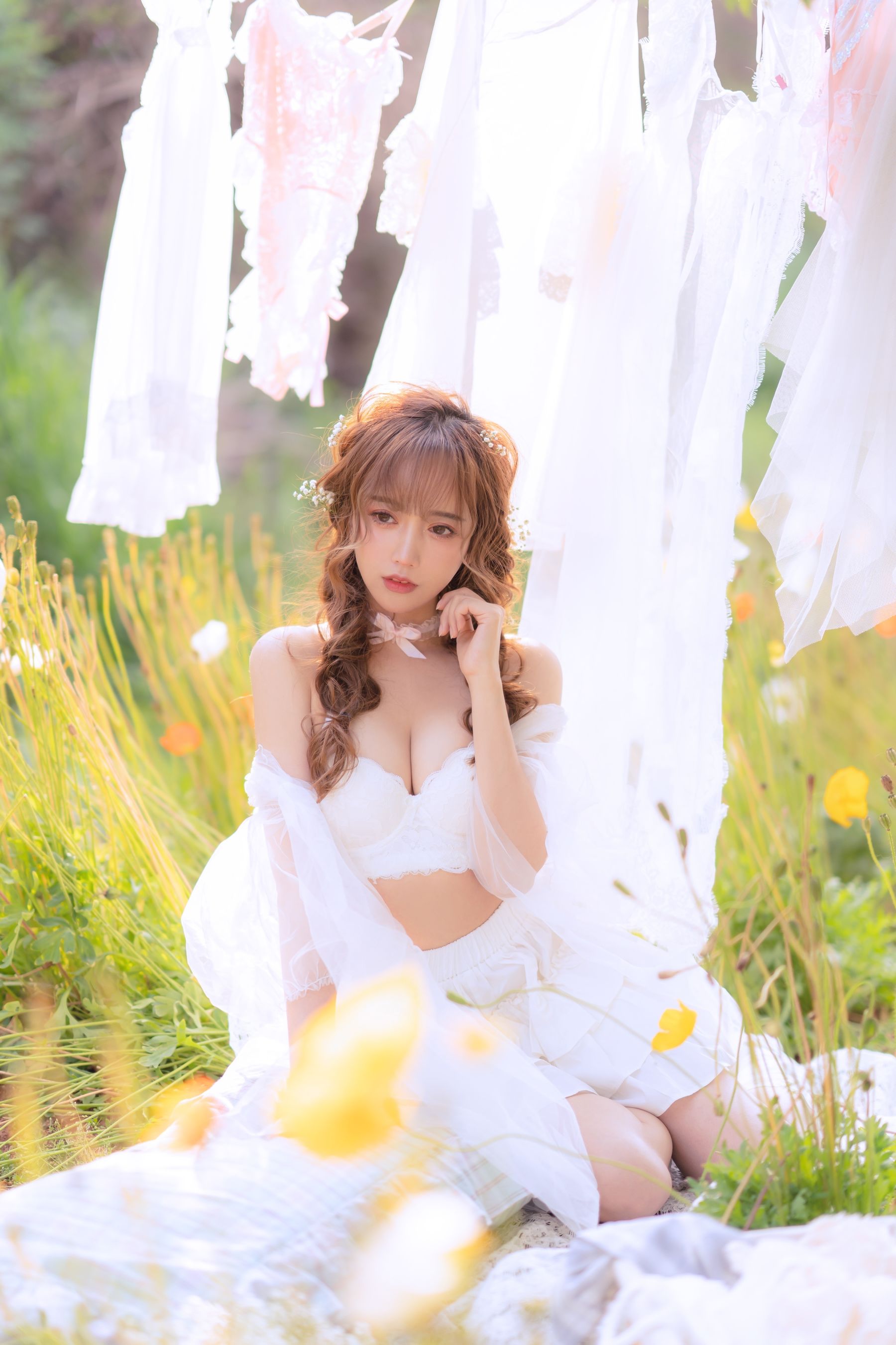 斗鱼米线线sama写真 - 夏日限定 晒衣服-图34