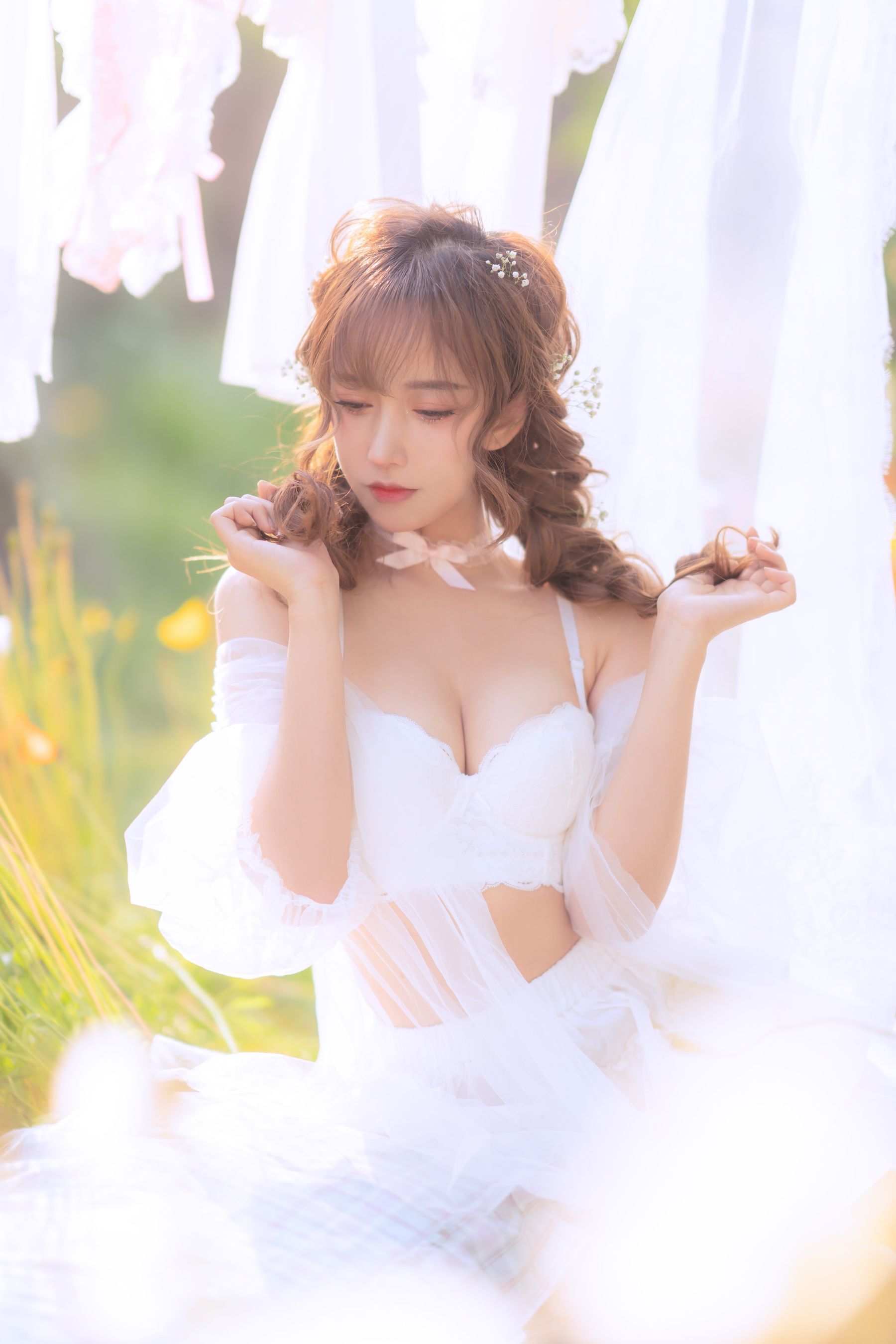 斗鱼米线线sama写真 - 夏日限定 晒衣服-图35