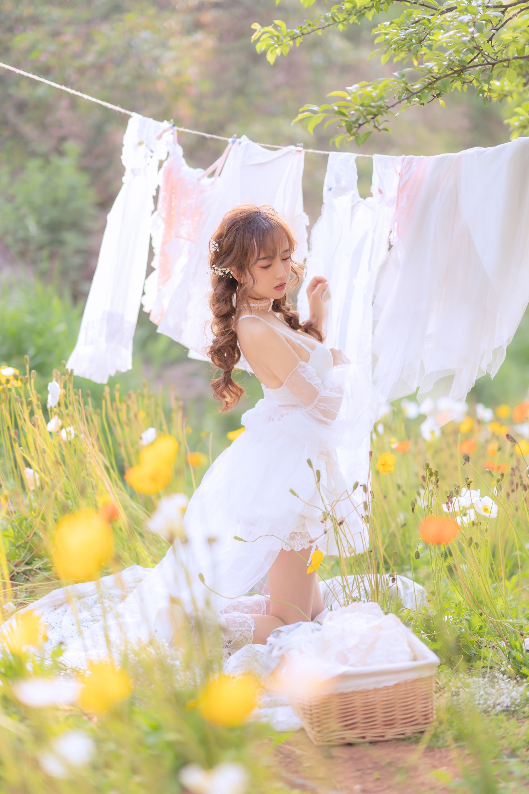 斗鱼米线线sama写真 - 夏日限定 晒衣服-图37