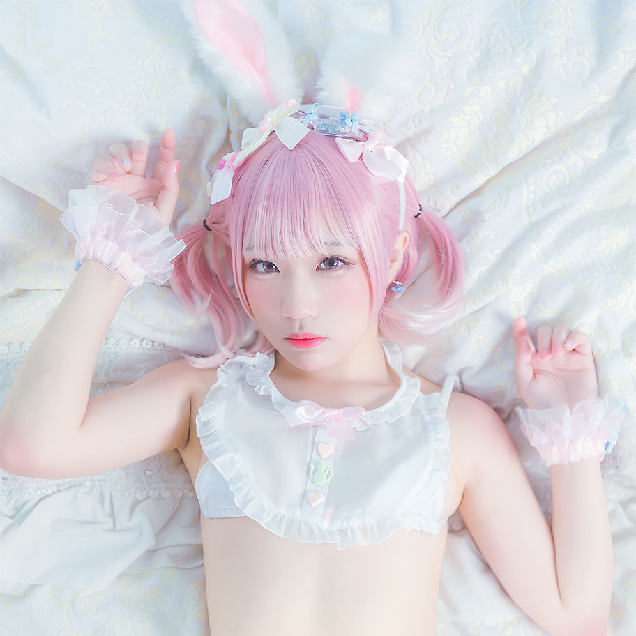 动漫博主Mime弥美 - 白粉色兔女郎-图21