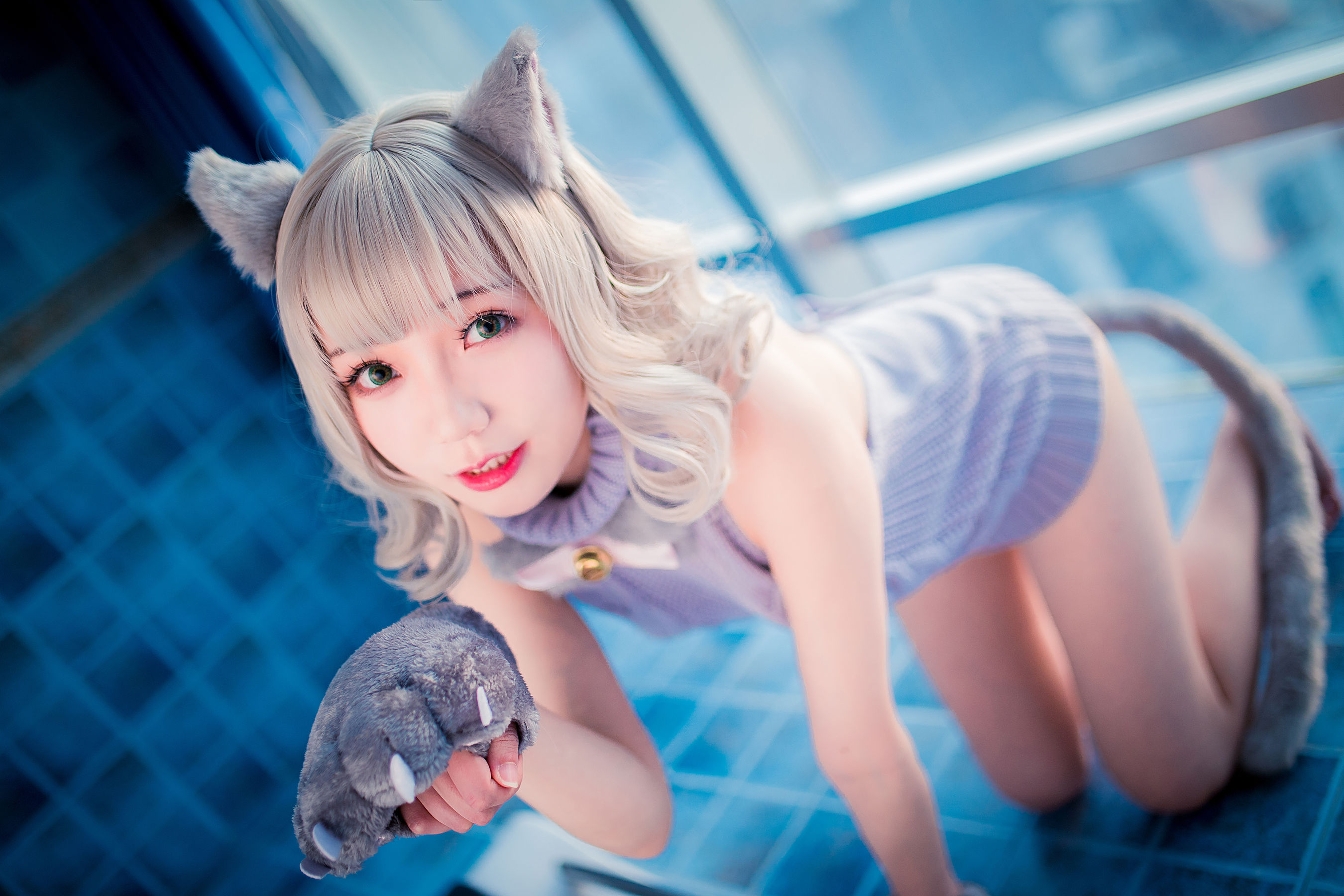 萝莉福利真央Mao - 露背毛衣-图19