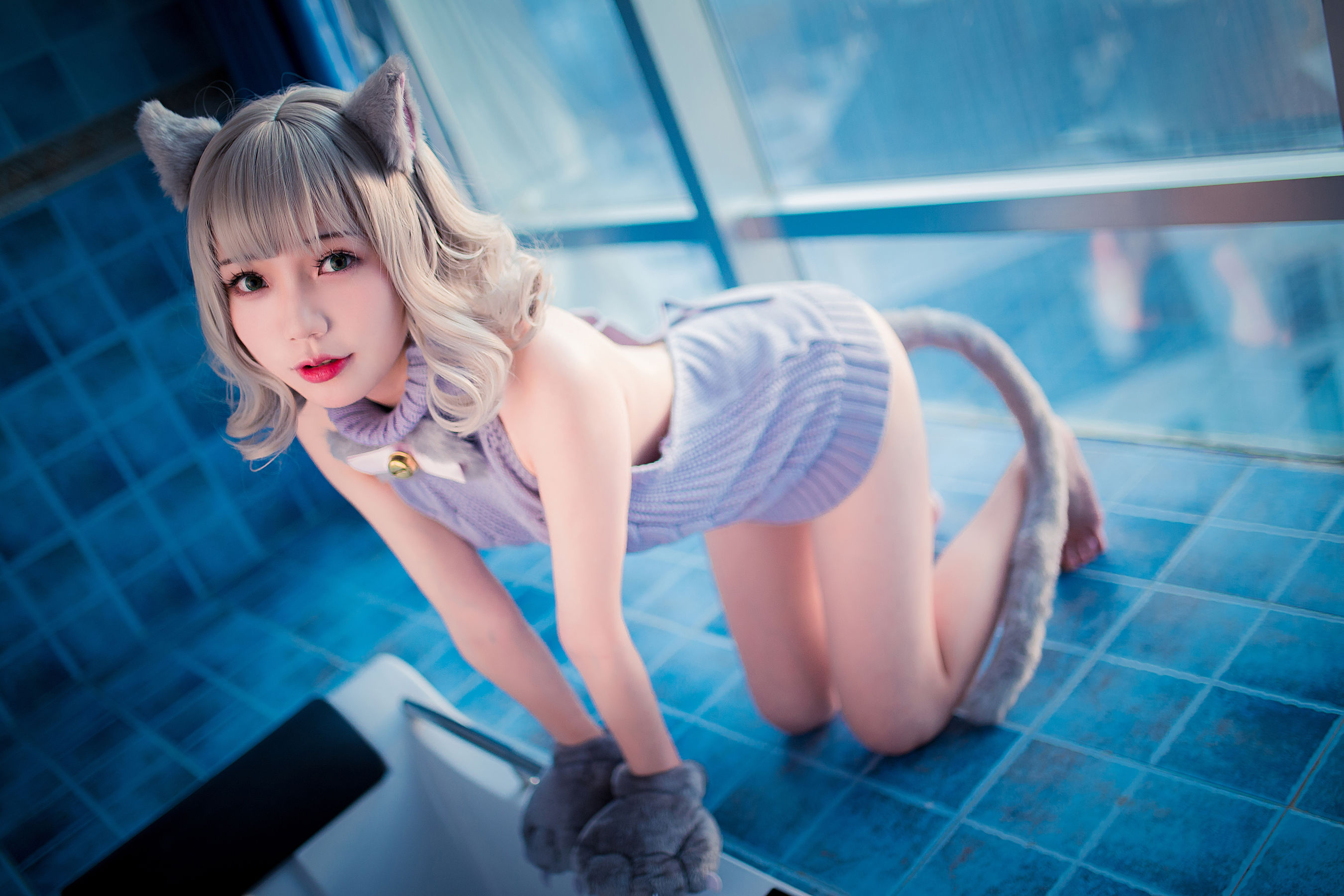 萝莉福利真央Mao - 露背毛衣-图20