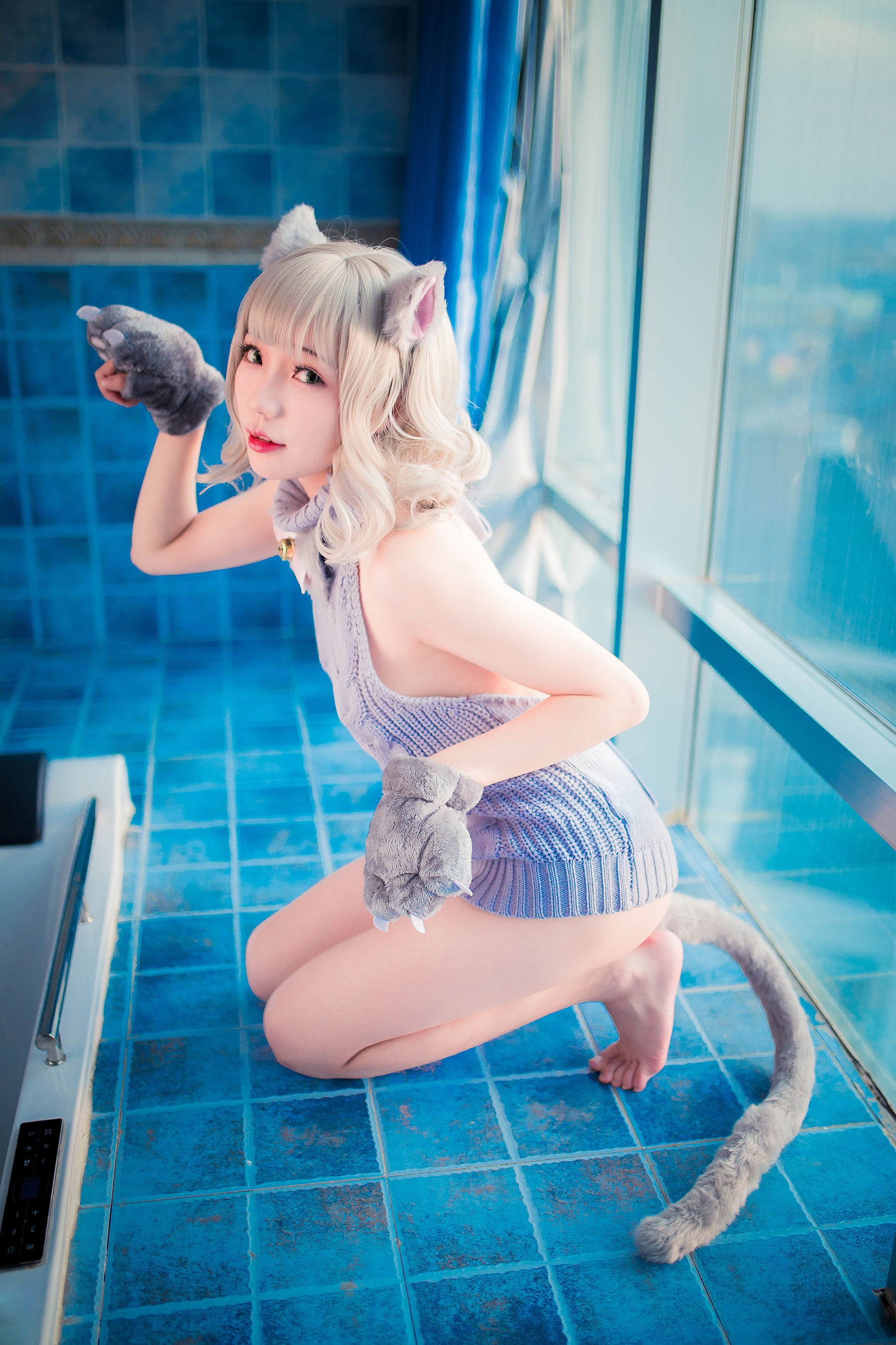 萝莉福利真央Mao - 露背毛衣-图21