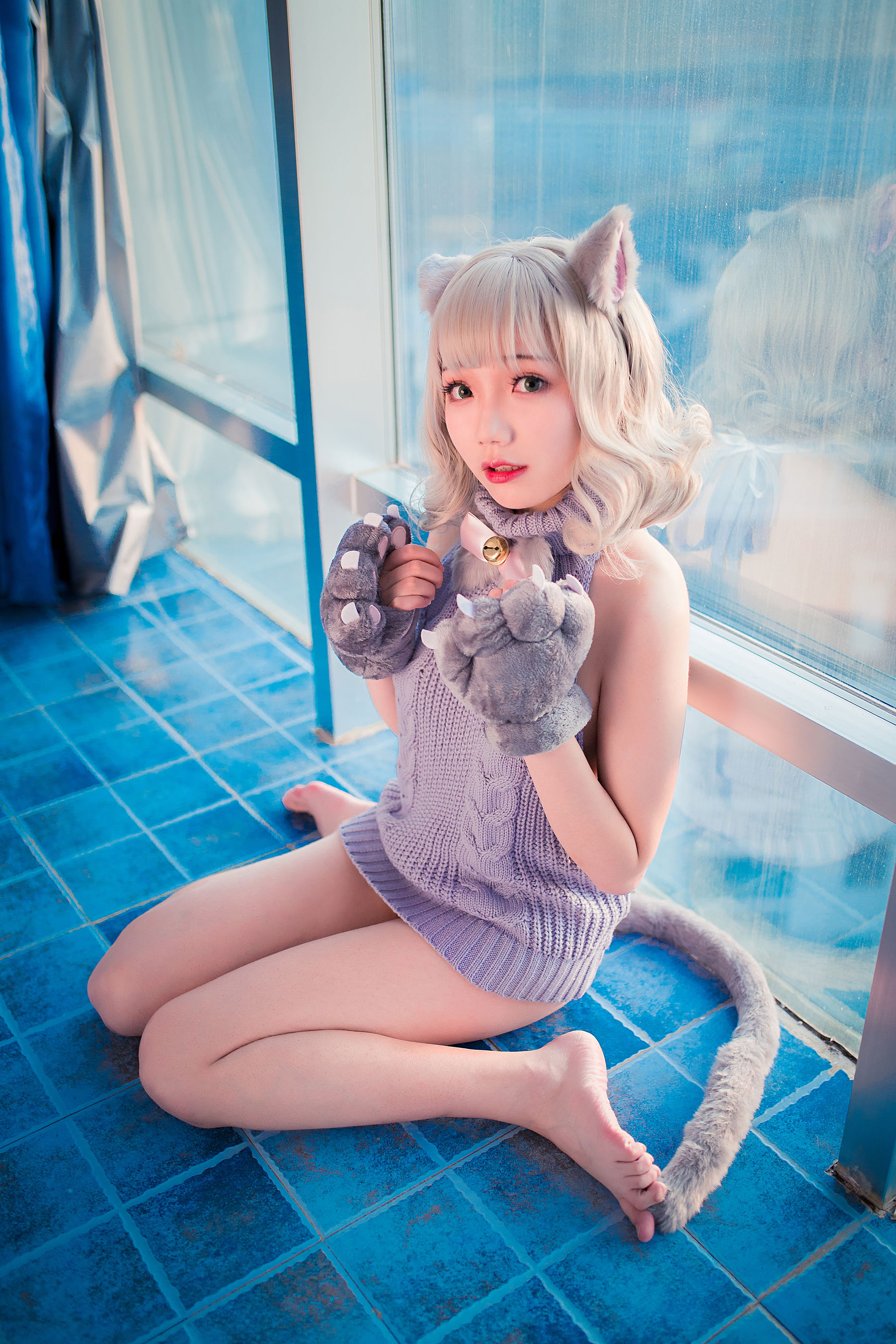 萝莉福利真央Mao - 露背毛衣-图26