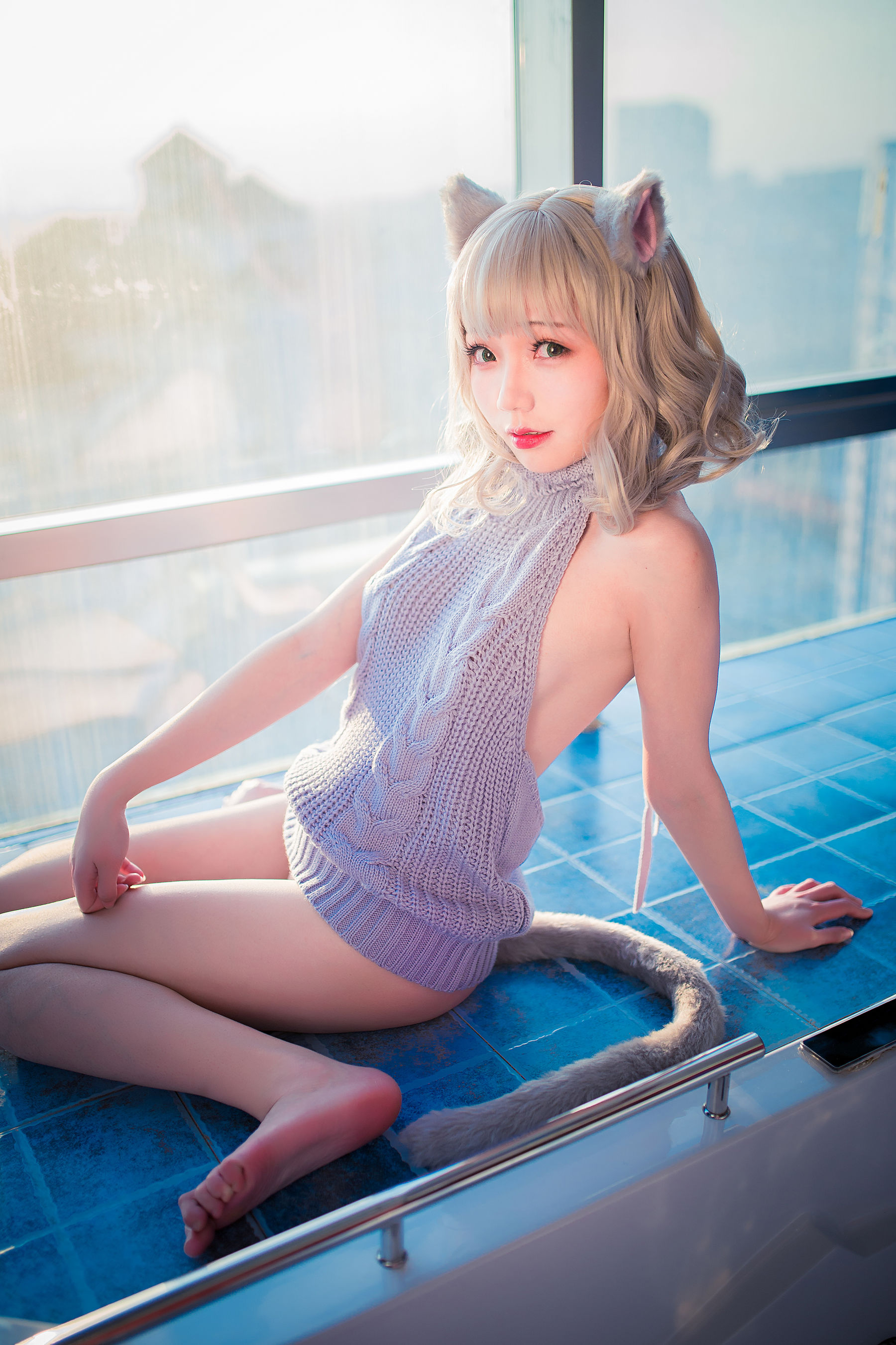 萝莉福利真央Mao - 露背毛衣-图33