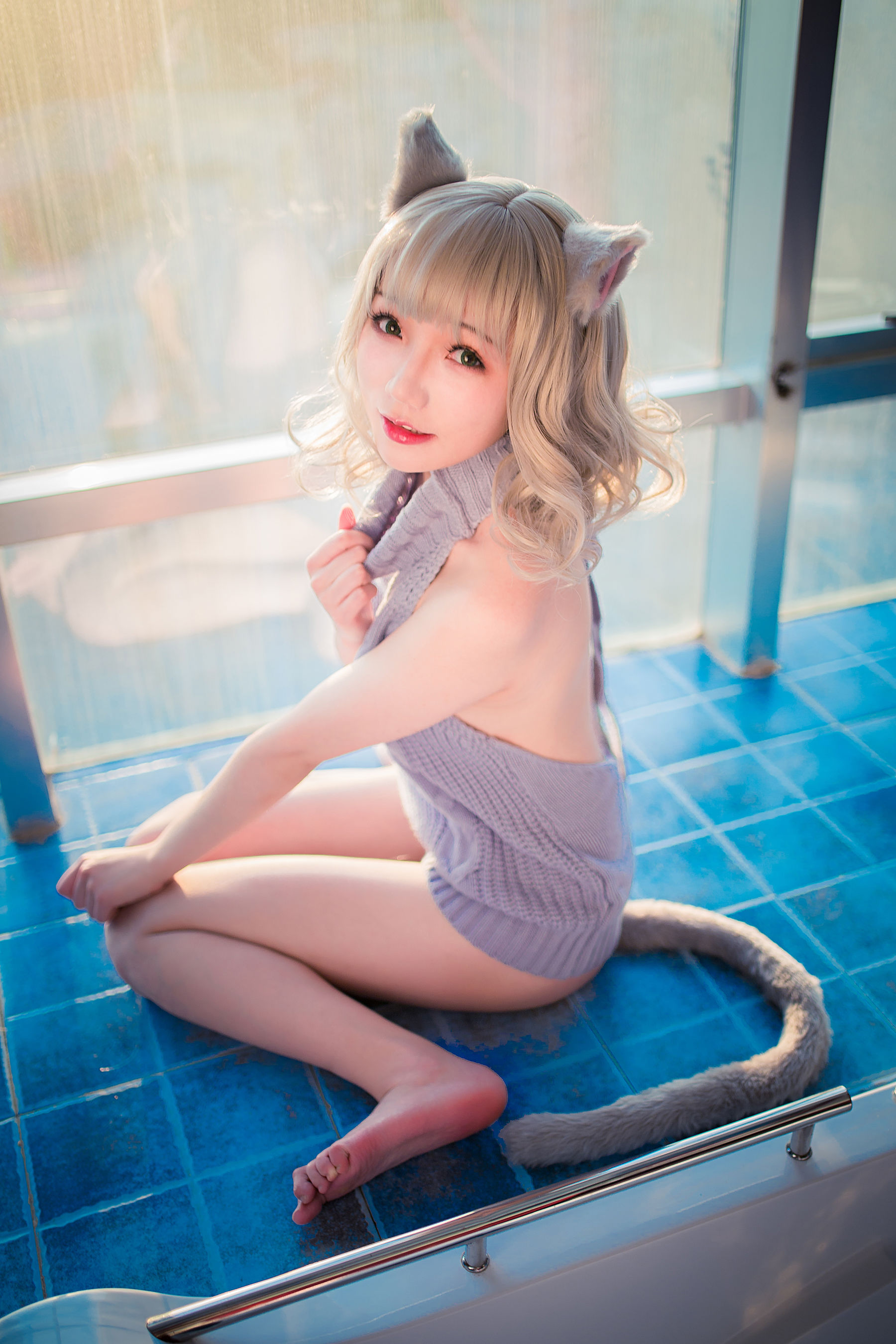 萝莉福利真央Mao - 露背毛衣-图34