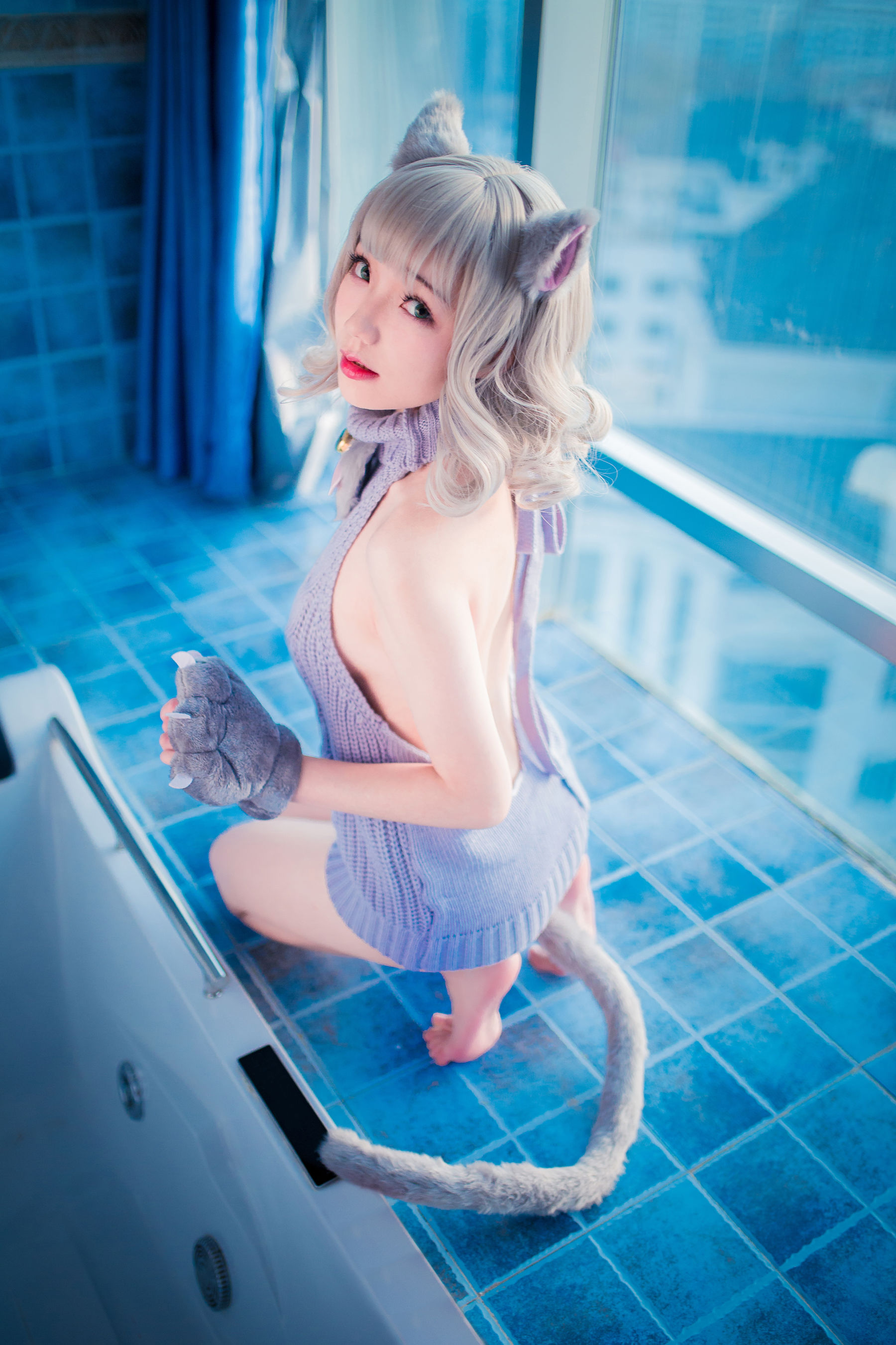 萝莉福利真央Mao - 露背毛衣-图45