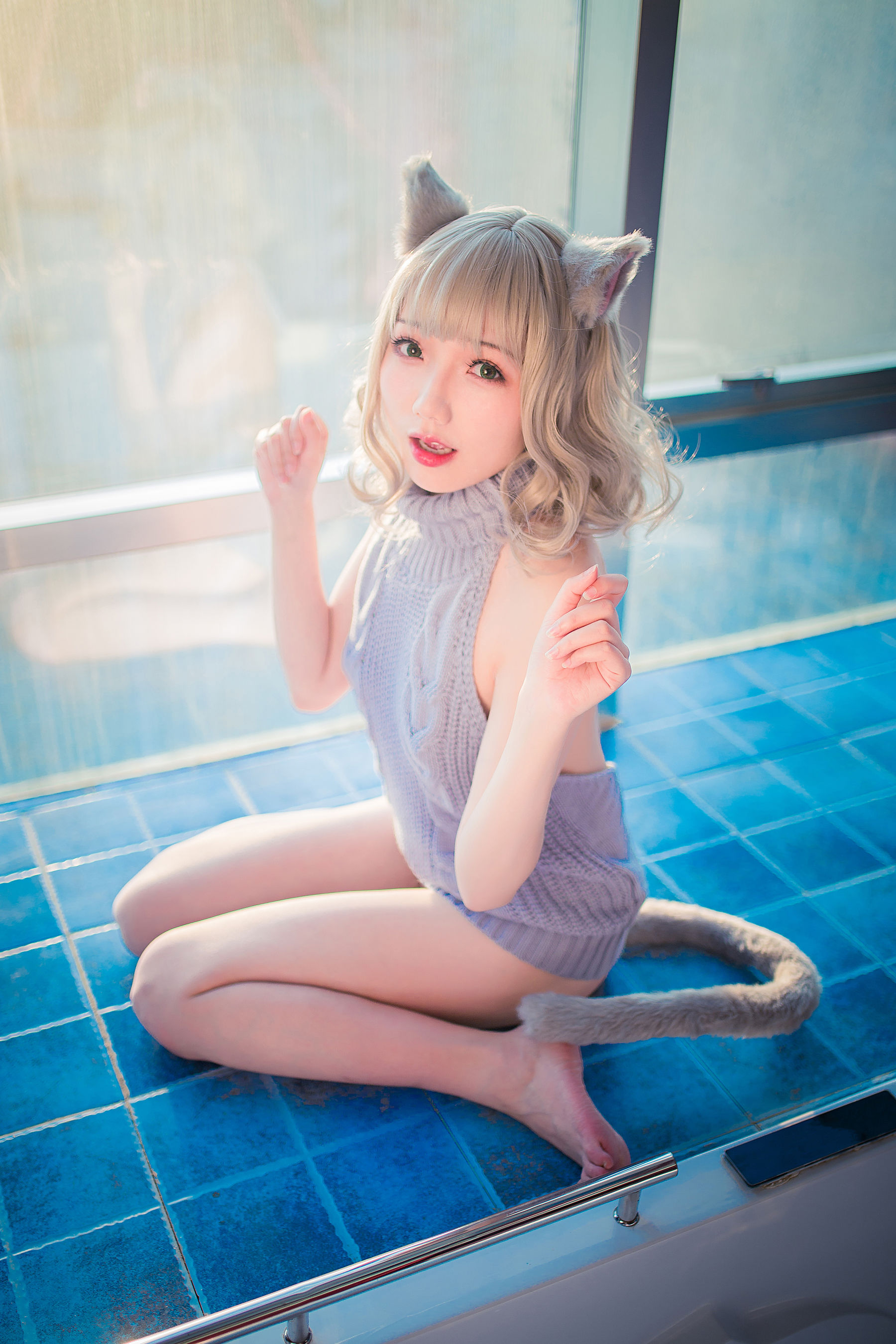 萝莉福利真央Mao - 露背毛衣-图49