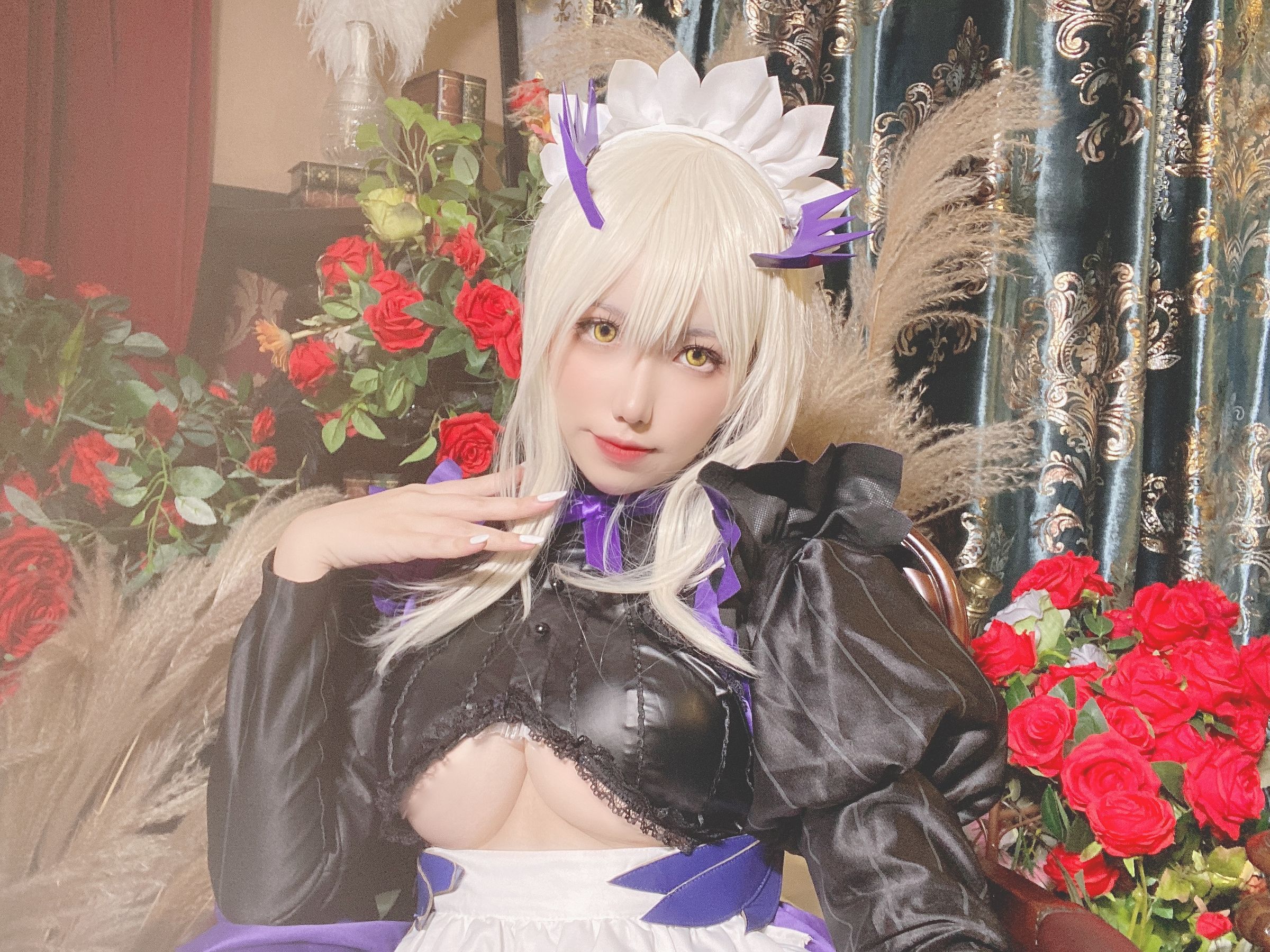 芋圆侑子SJ_ - 黑枪呆女仆自拍-图13