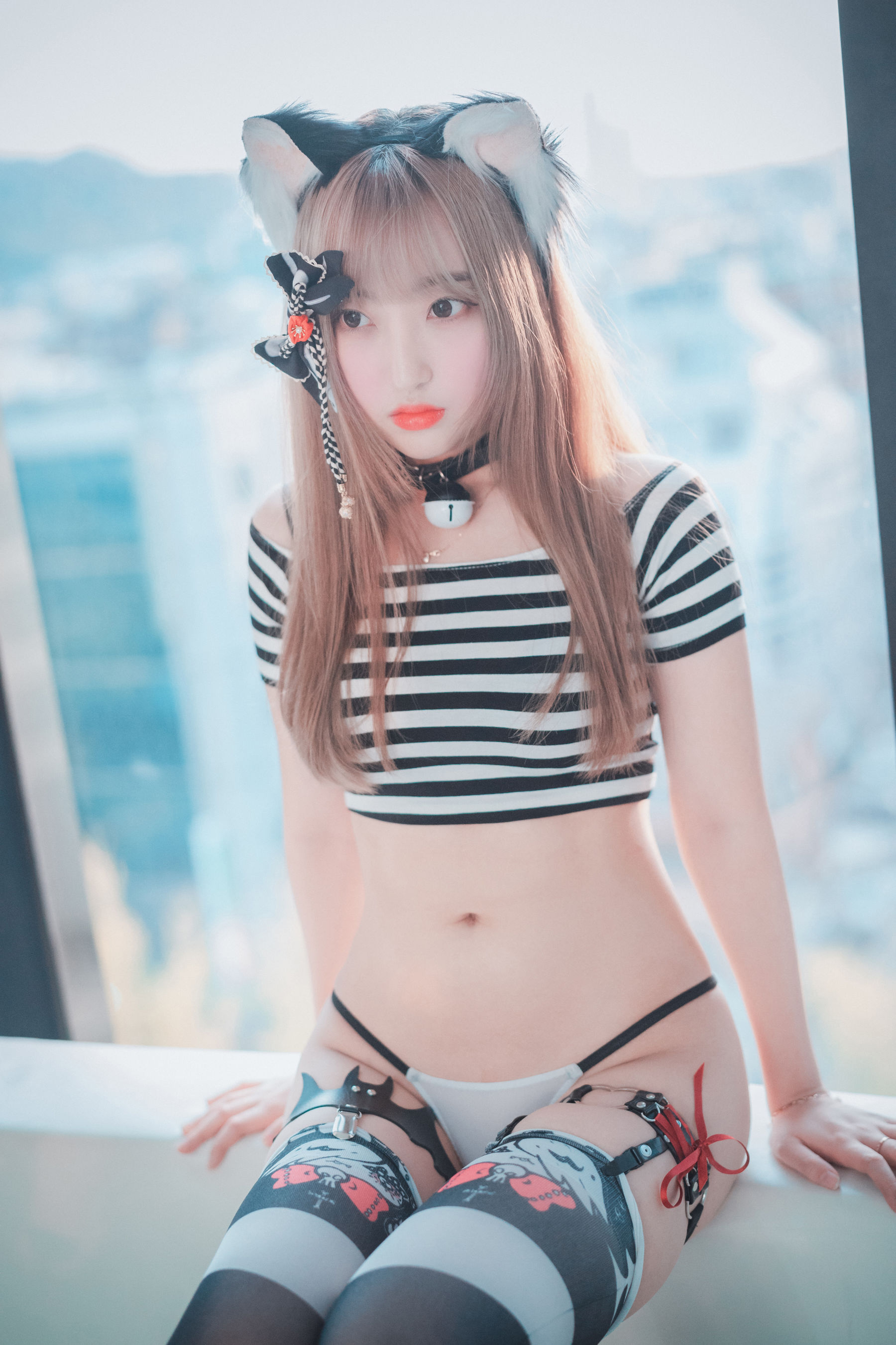 Hanari - Catgirl in Stripes-图41