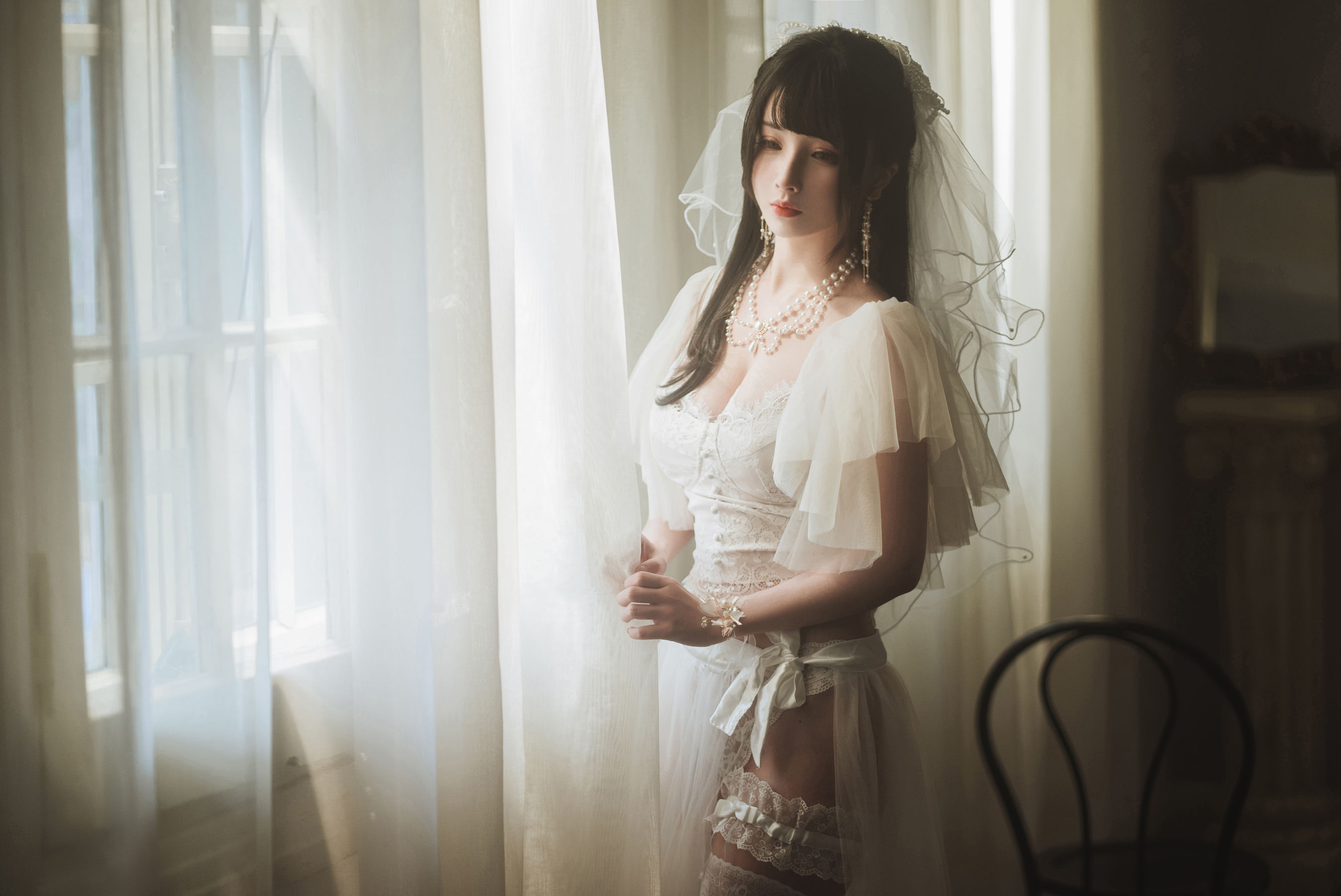 COS福利rioko凉凉子 - 透明婚纱-图9