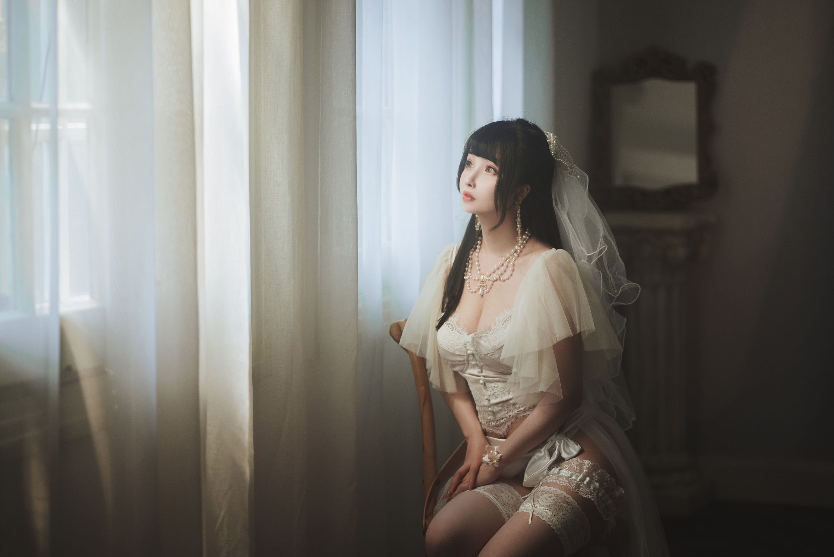 COS福利rioko凉凉子 - 透明婚纱-图10