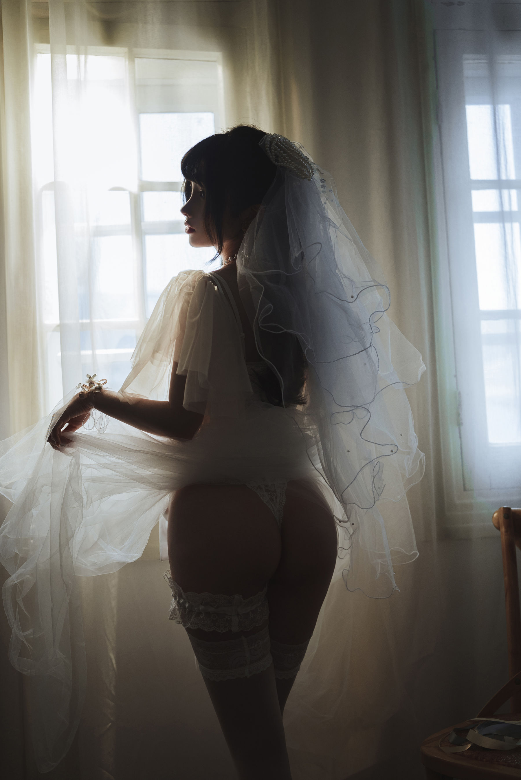 COS福利rioko凉凉子 - 透明婚纱-图15