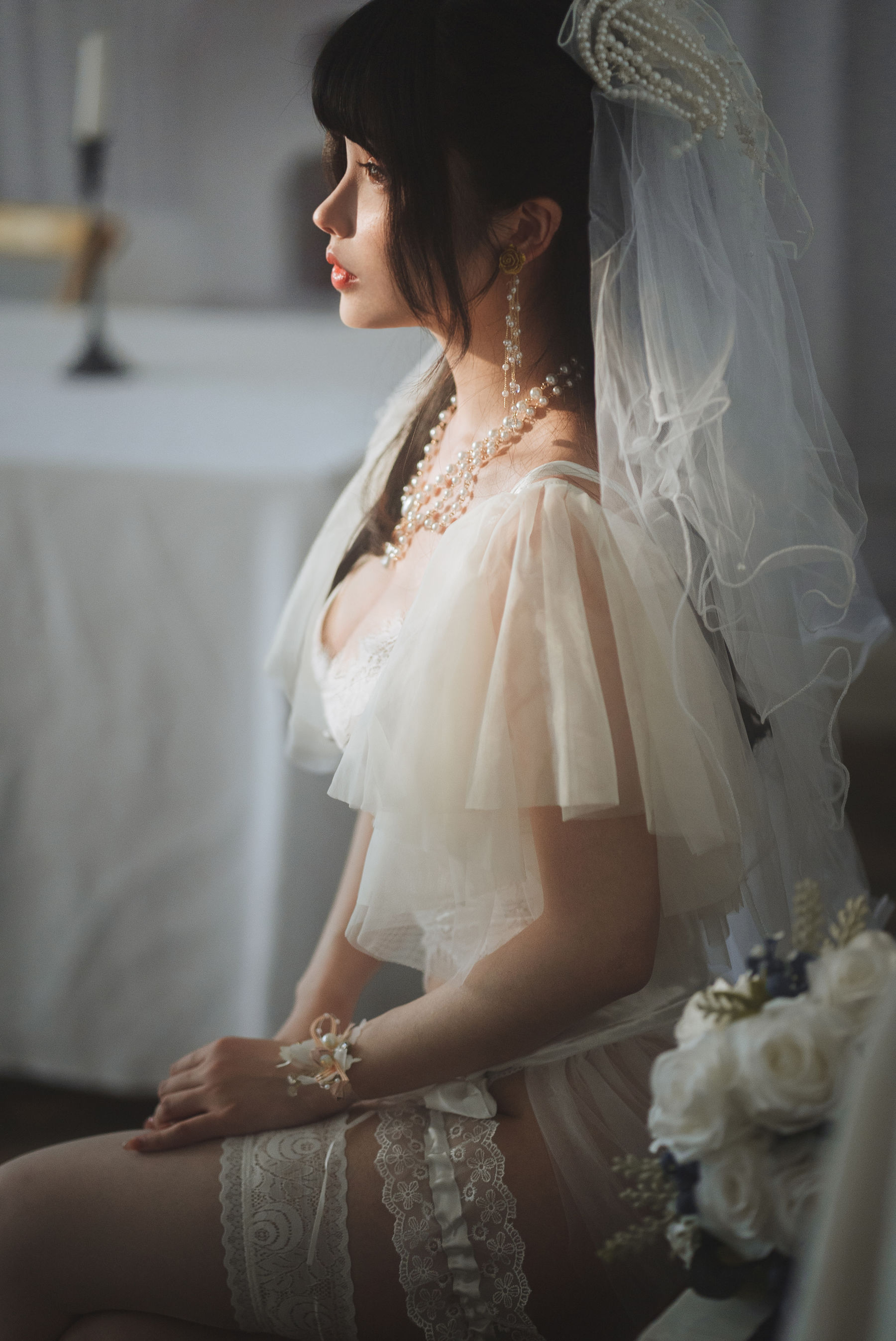 COS福利rioko凉凉子 - 透明婚纱-图3