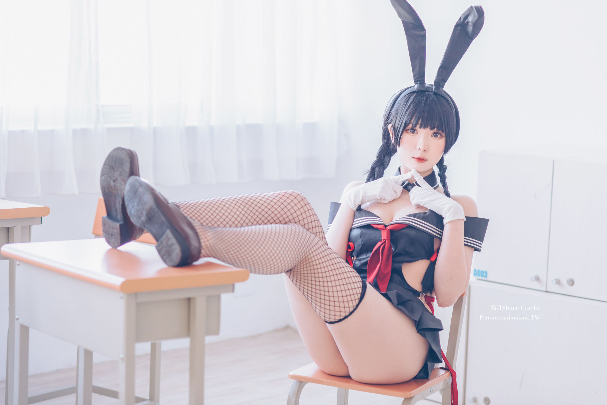 微博妹纸霜月shimo - 卯月桃子 水手服兔女郎-图6