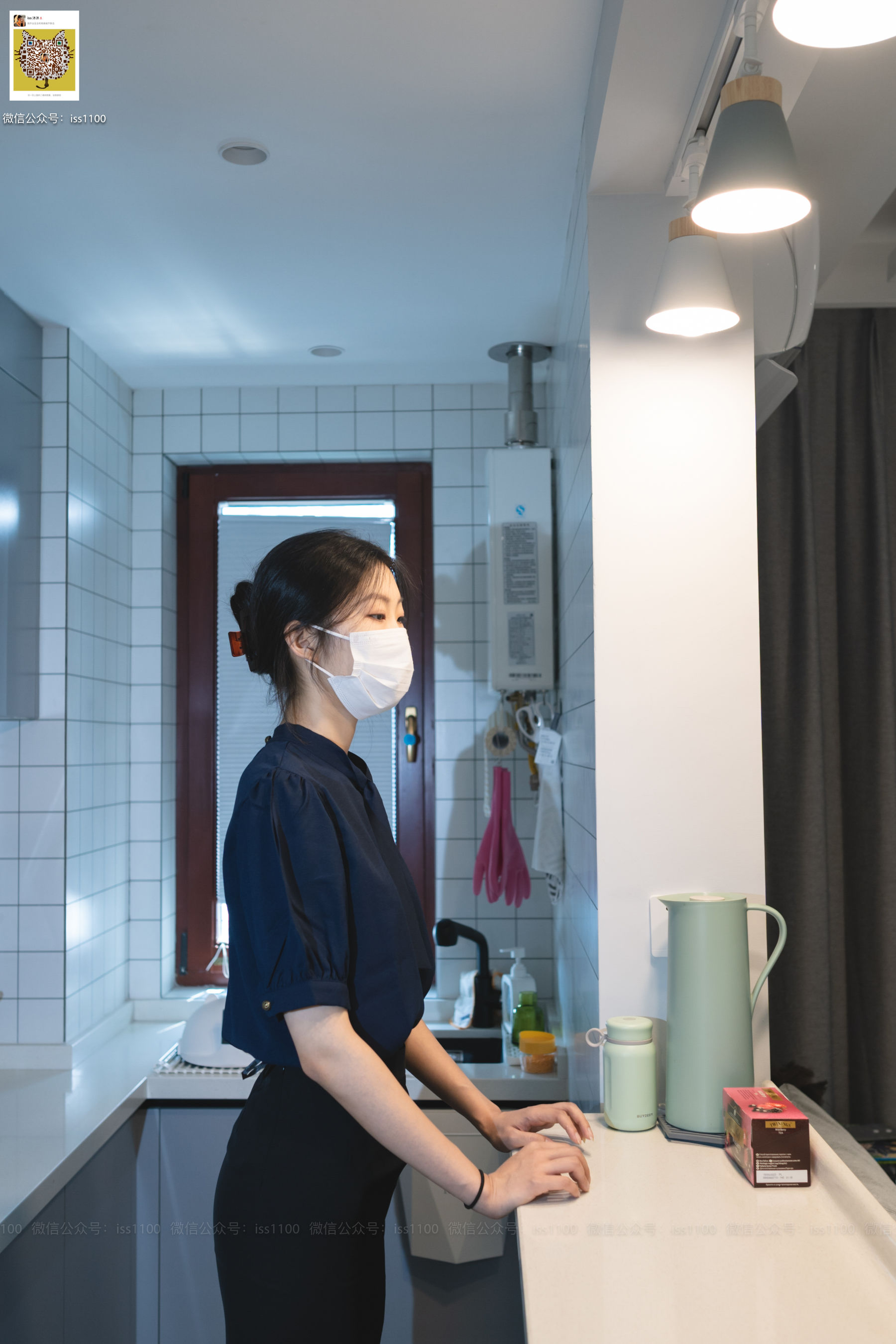 美晗 蓝色衬衫-图0